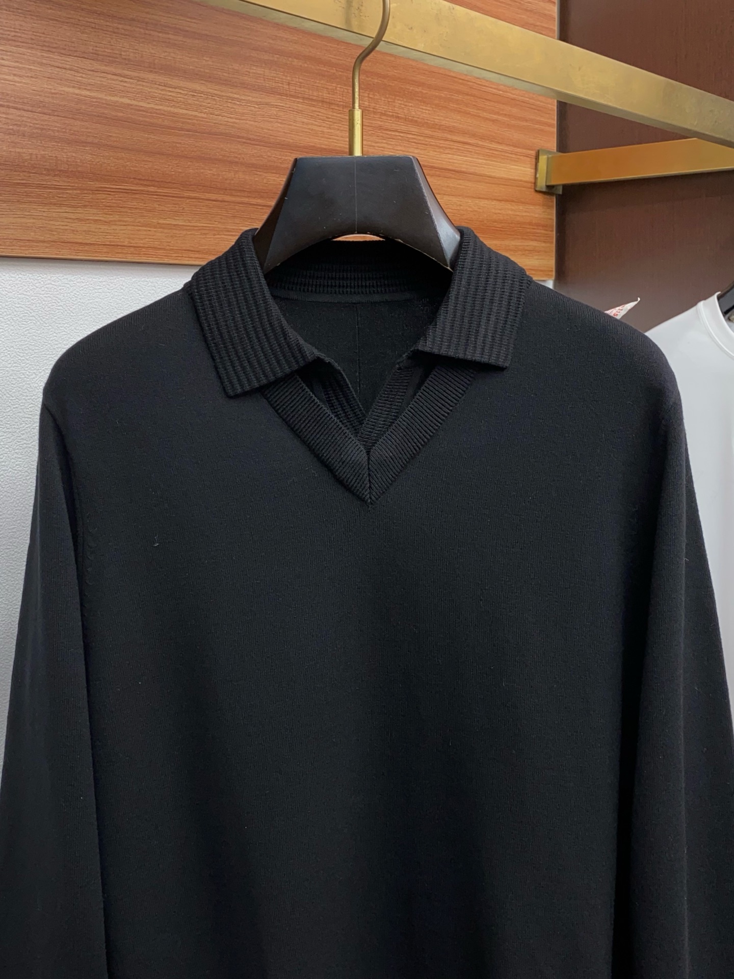 杰尼亚 男士高端简约翻领假两件针织长袖毛衣 ，香港洋行渠道货，纯正血统品质，25年秋冬 新款，经典王牌系