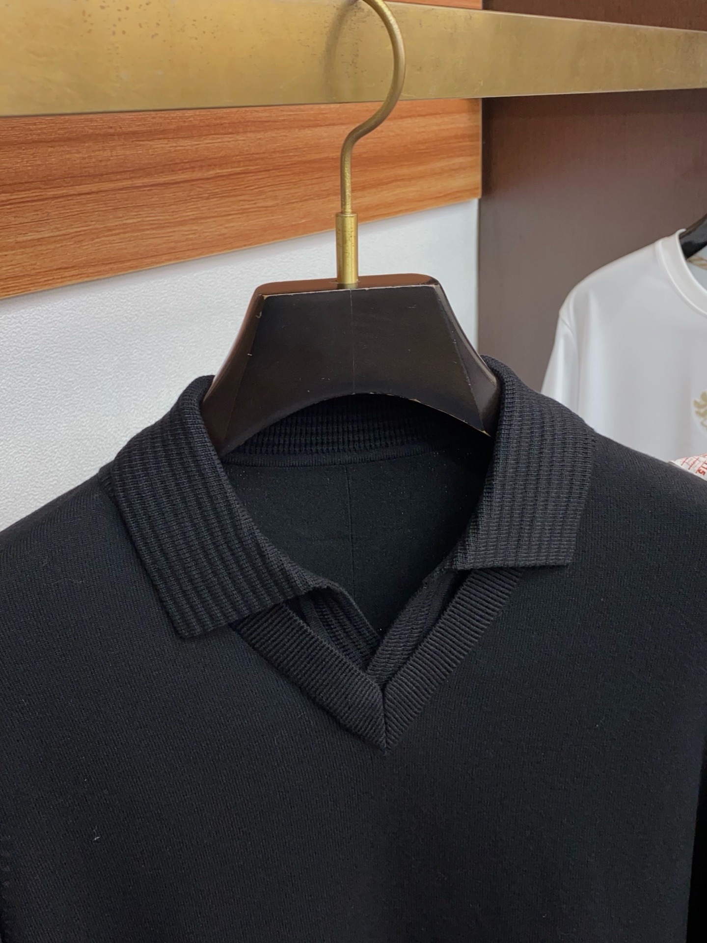 杰尼亚 男士高端简约翻领假两件针织长袖毛衣 ，香港洋行渠道货，纯正血统品质，25年秋冬 新款，经典王牌系