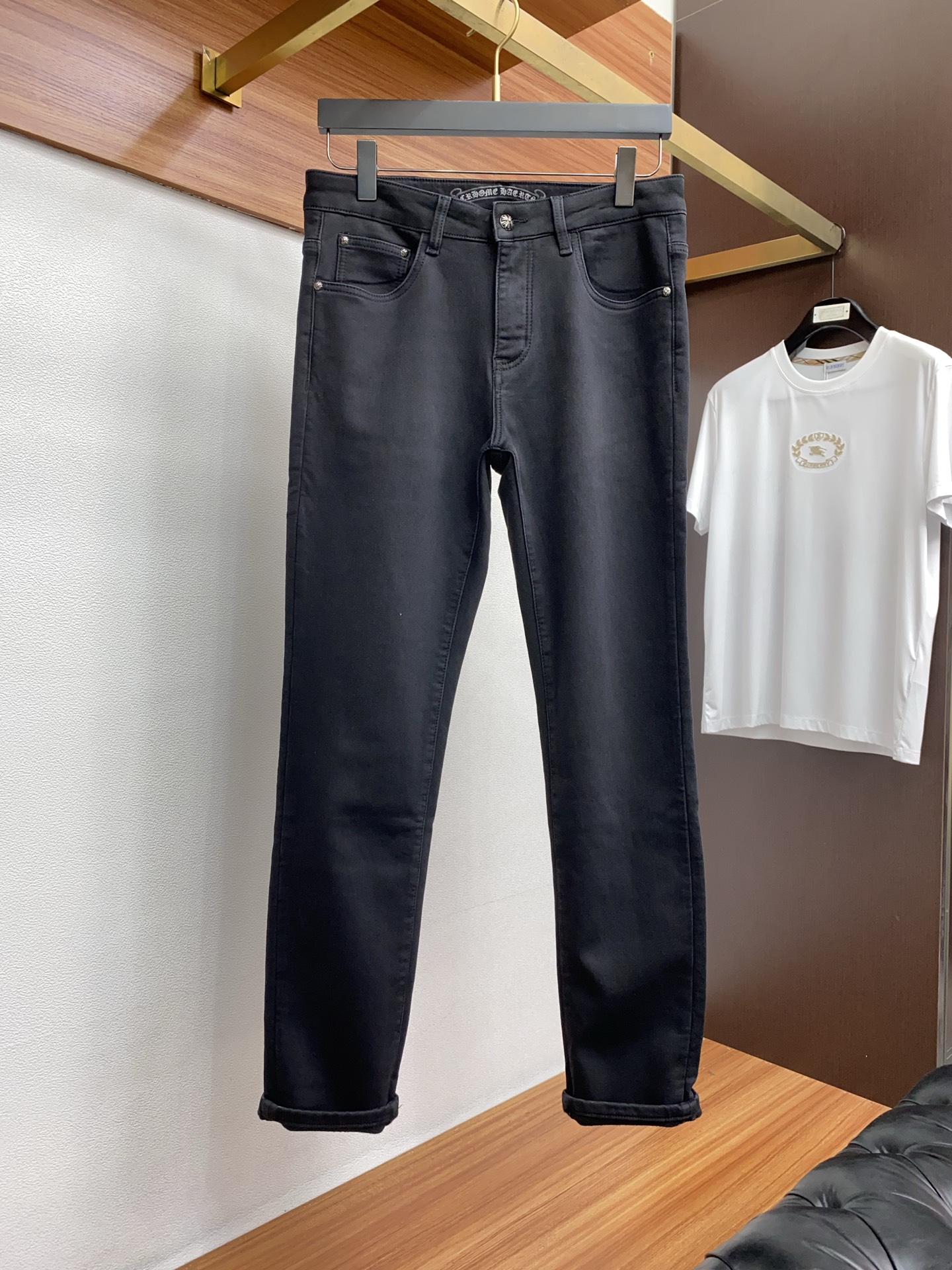 克罗心 25新款 市场独家订制加厚拉绒进口丹宁牛仔面料 稀缺面料 超级舒服 工艺复杂四季款牛仔裤 针织牛