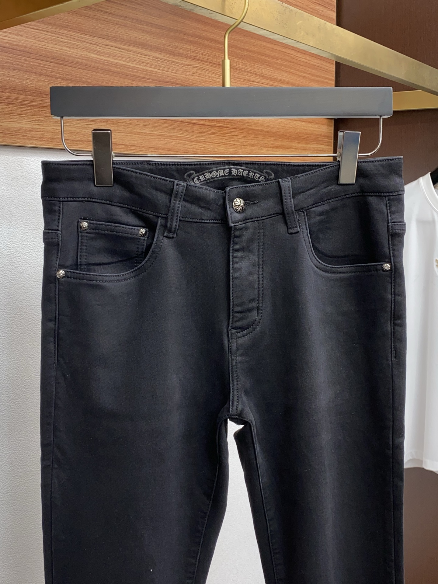 克罗心 25新款 市场独家订制加厚拉绒进口丹宁牛仔面料 稀缺面料 超级舒服 工艺复杂四季款牛仔裤 针织牛