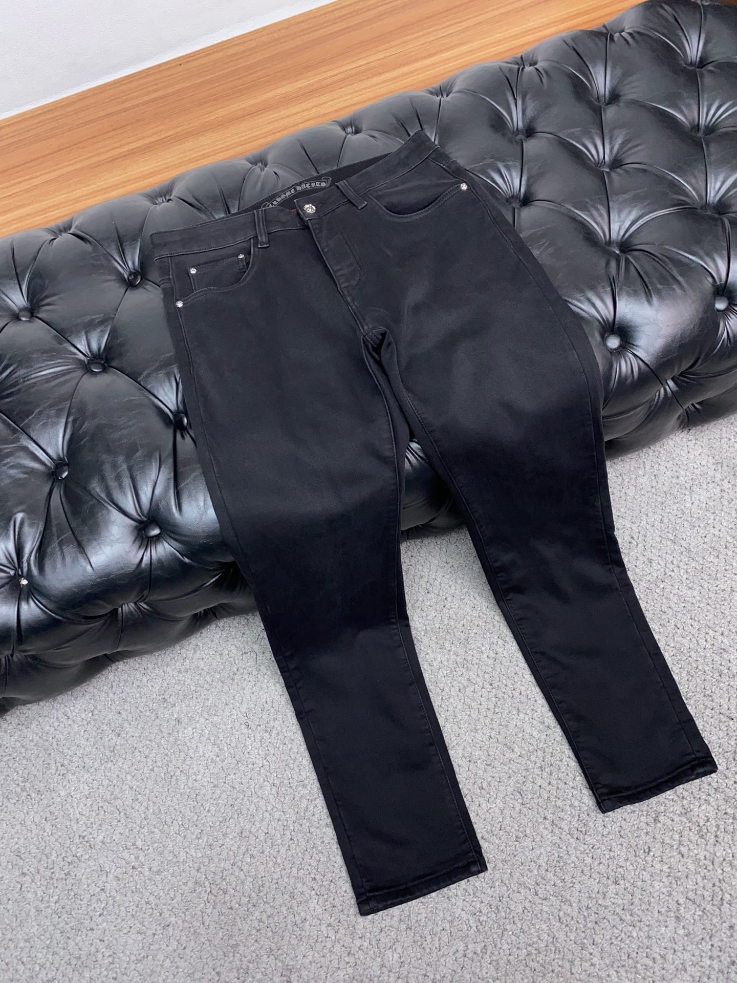 克罗心 25新款 市场独家订制加厚拉绒进口丹宁牛仔面料 稀缺面料 超级舒服 工艺复杂四季款牛仔裤 针织牛