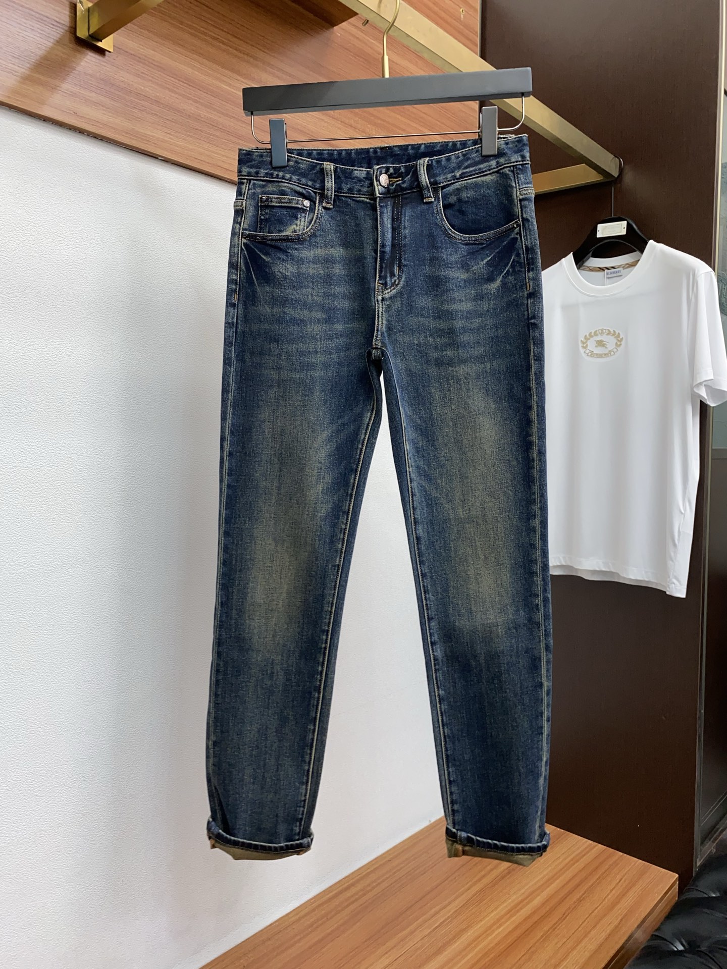 25新款 市场独家订制进口加厚拉绒丹宁牛仔面料 稀缺面料 超级舒服 工艺复杂四季款牛仔裤 针织牛从做旧 