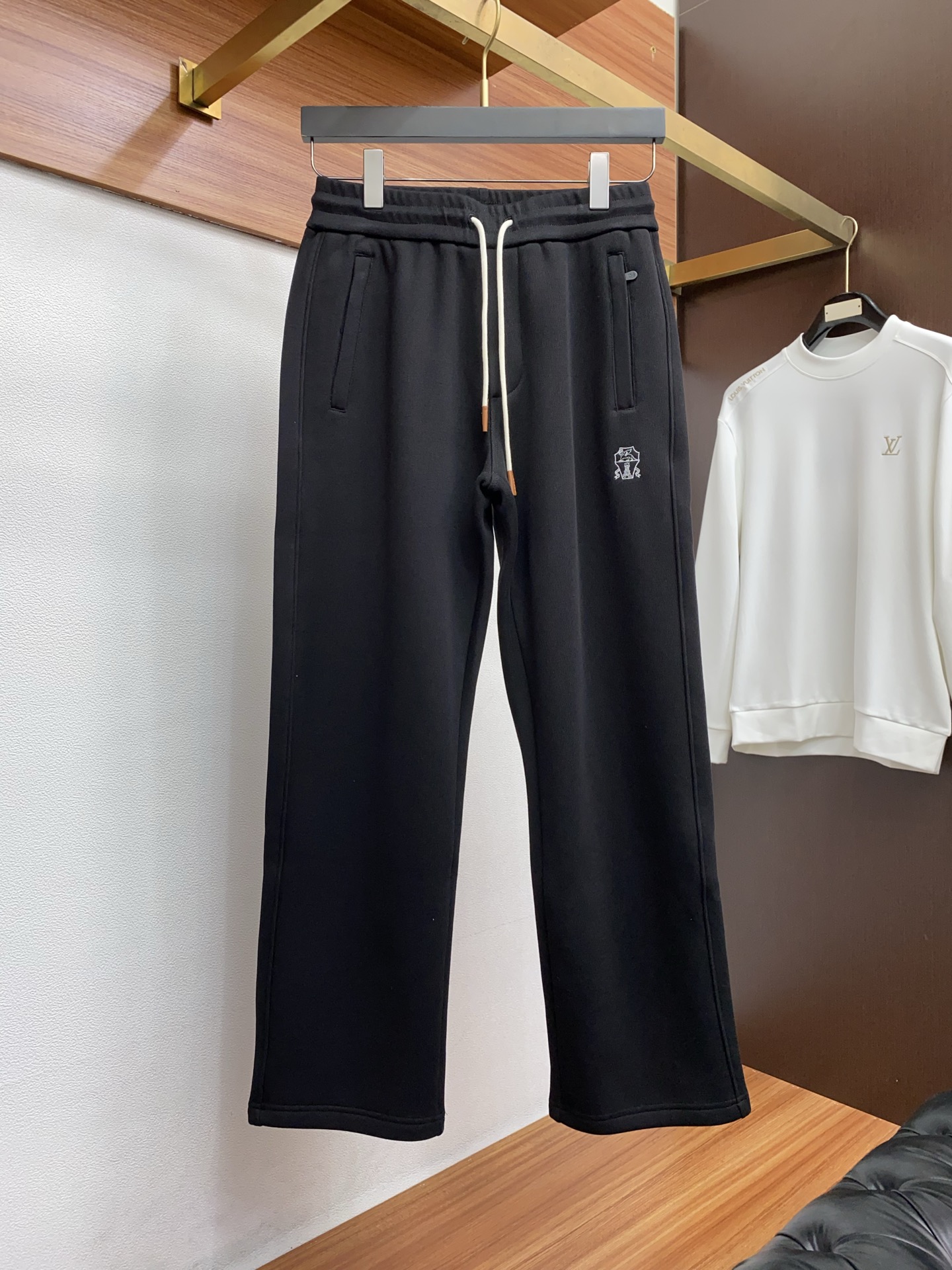 BC 25SS新款针织棉布抽绳加绒拉链卫衣开衫外套卫裤套装，男士经典红蓝标识刺绣运动休闲套装！贸易公司渠