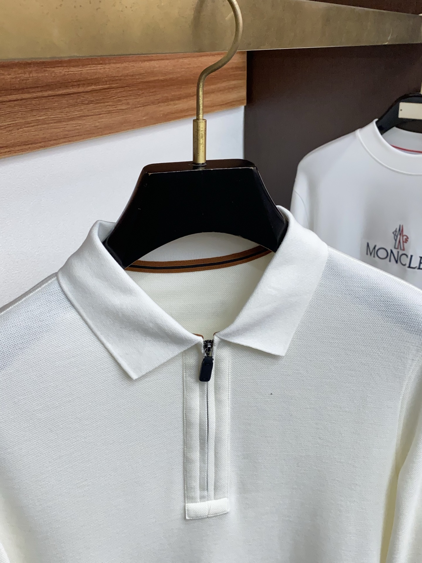 杰尼亚 2025ss新品时尚休闲翻领单穿商务休闲高档精纺纯长袖半拉链Polo衫 舒适保暖！抗起球👍🏼不刺