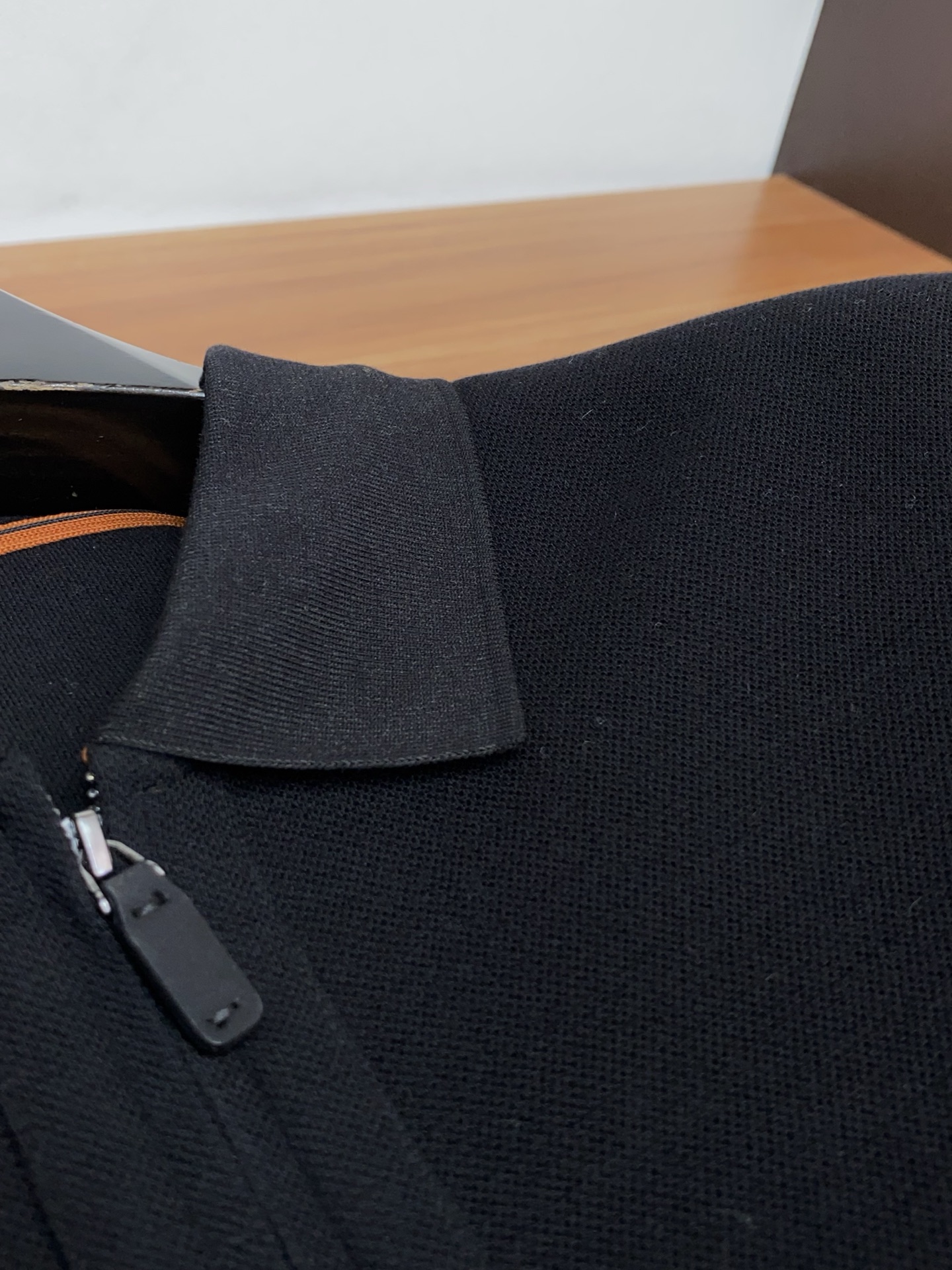 杰尼亚 2025ss新品时尚休闲翻领单穿商务休闲高档精纺纯长袖半拉链Polo衫 舒适保暖！抗起球👍🏼不刺