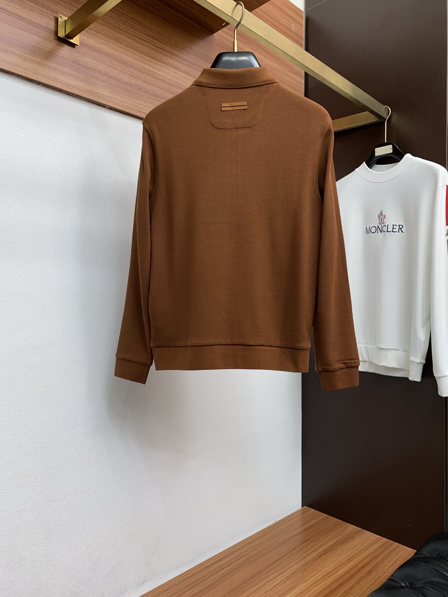 杰尼亚 2025ss新品时尚休闲翻领单穿商务休闲高档精纺纯长袖半拉链Polo衫 舒适保暖！抗起球👍🏼不刺