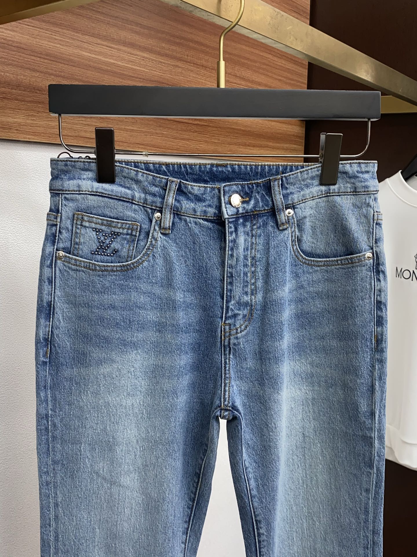 1v 路易威登 2026ss春夏新款修身小直筒牛仔裤 完美洗水工艺 定制顶级五金logo 独家定制微弹面