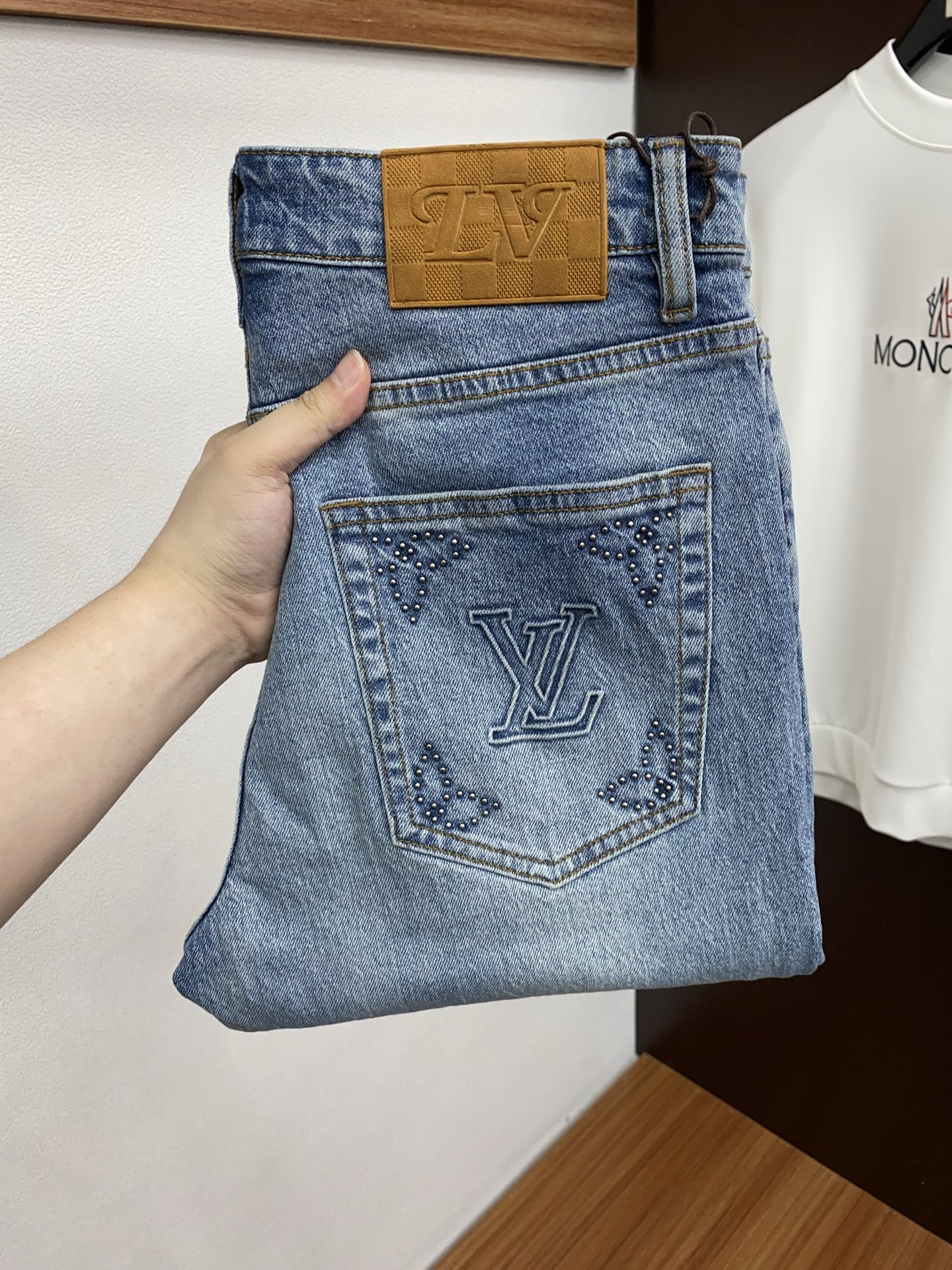 1v 路易威登 2026ss春夏新款修身小直筒牛仔裤 完美洗水工艺 定制顶级五金logo 独家定制微弹面
