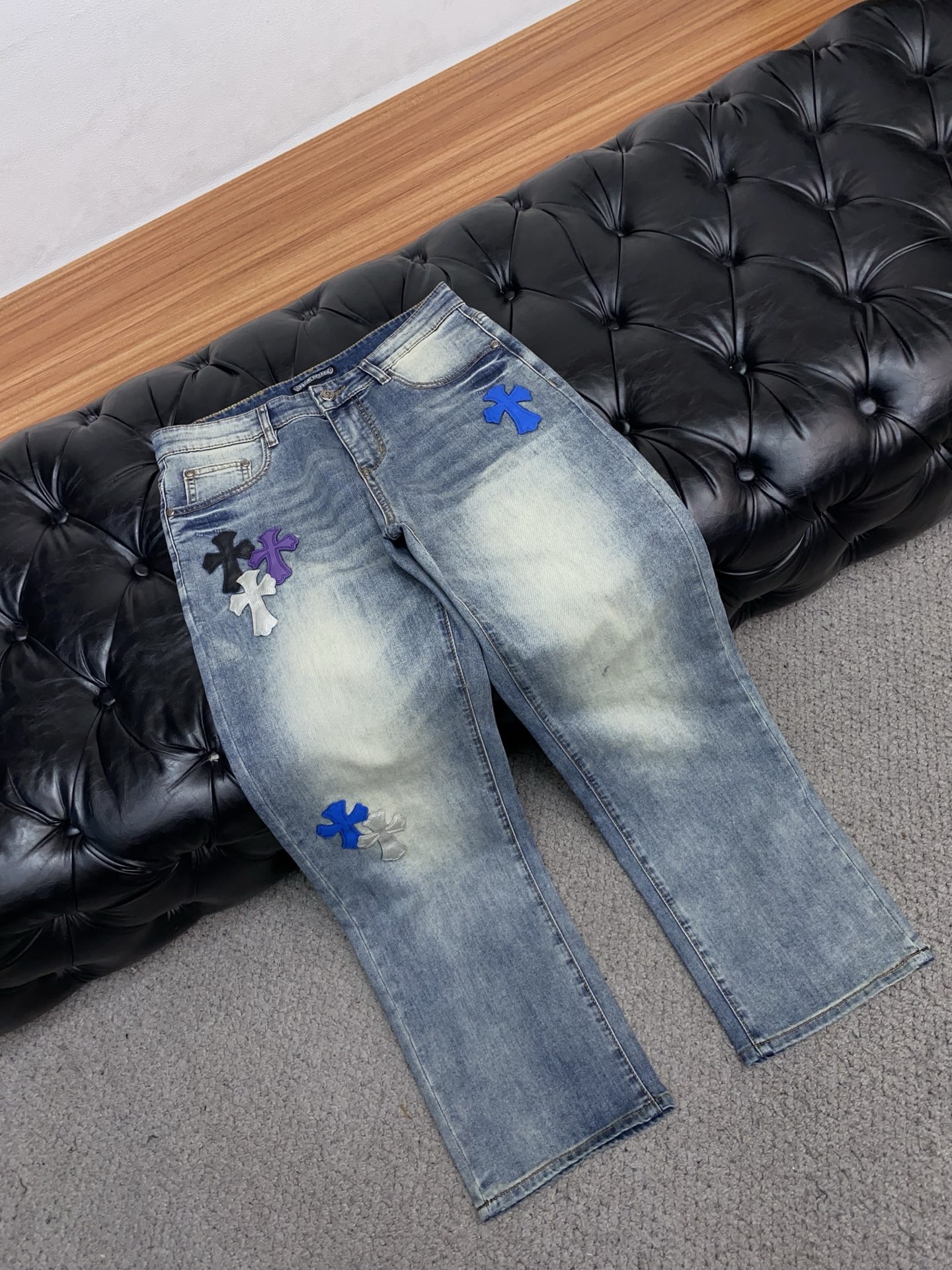 克罗心 2026ss春夏新款修身小直筒牛仔裤 完美洗水工艺 定制顶级五金logo 独家定制微弹面料 码数