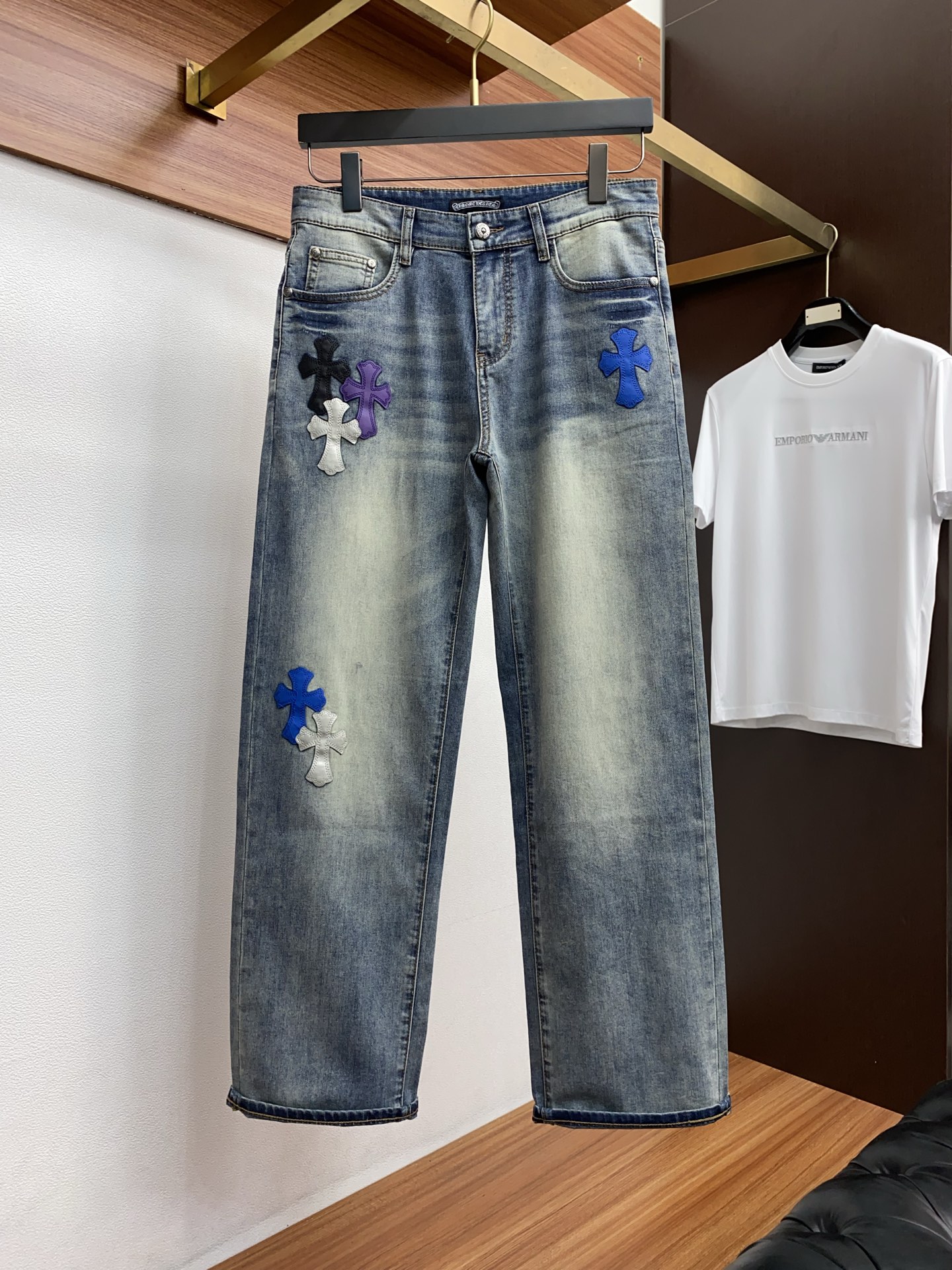 克罗心 2026ss春夏新款修身小直筒牛仔裤 完美洗水工艺 定制顶级五金logo 独家定制微弹面料 码数