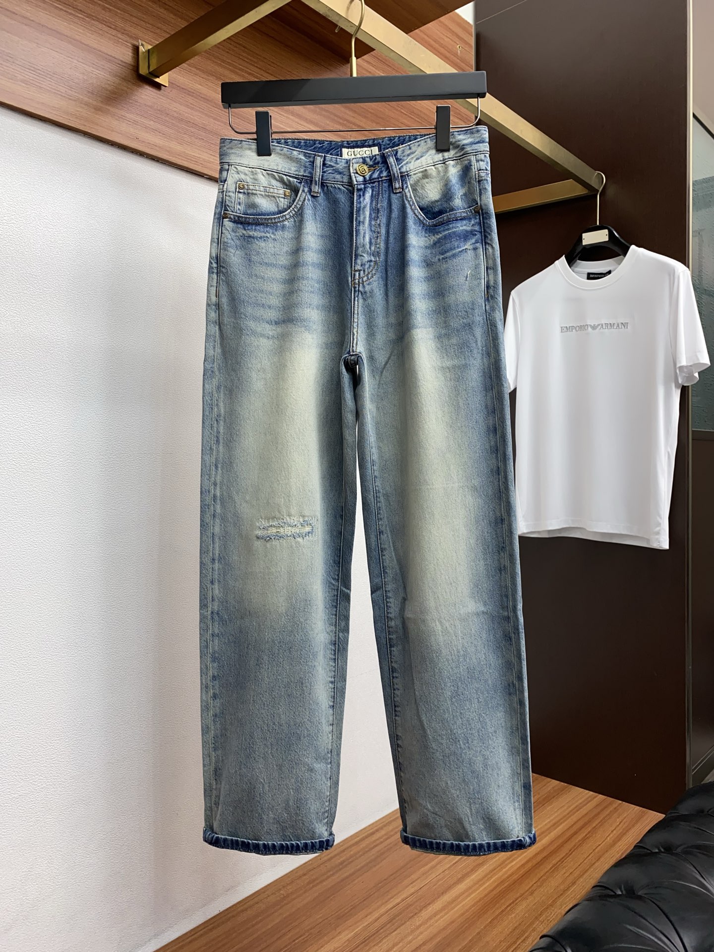 古奇 2026ss春夏新款修身小直筒牛仔裤 完美洗水工艺 定制顶级五金logo 独家定制微弹面料 码数2