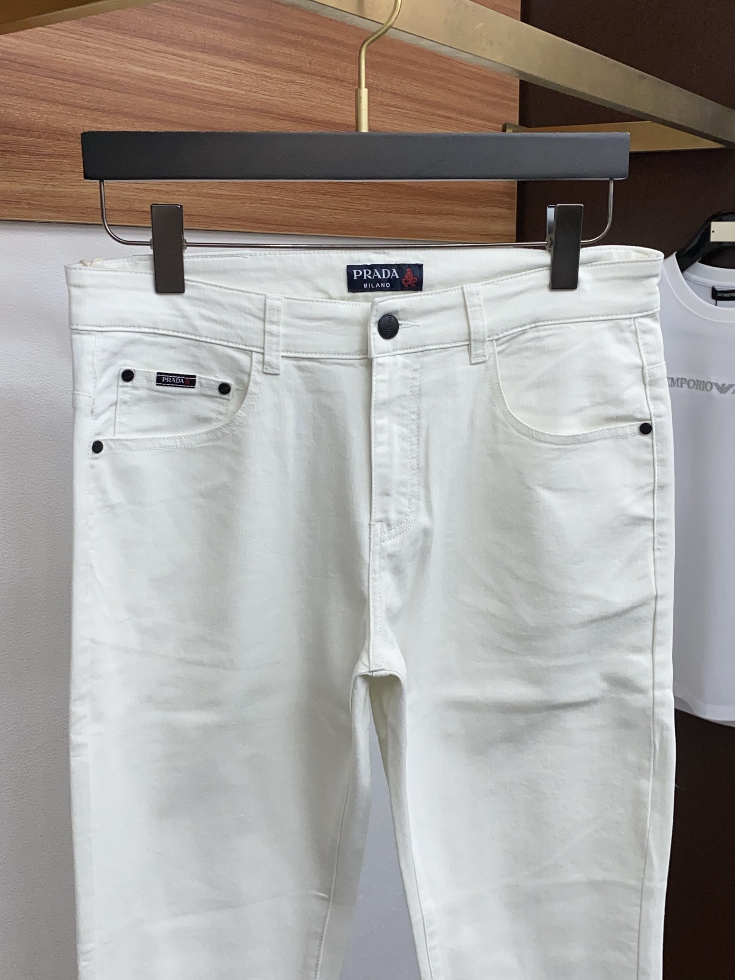 普拉达 2026ss春夏新款修身小直筒牛仔裤 完美洗水工艺 定制顶级五金logo 独家定制微弹面料 码数