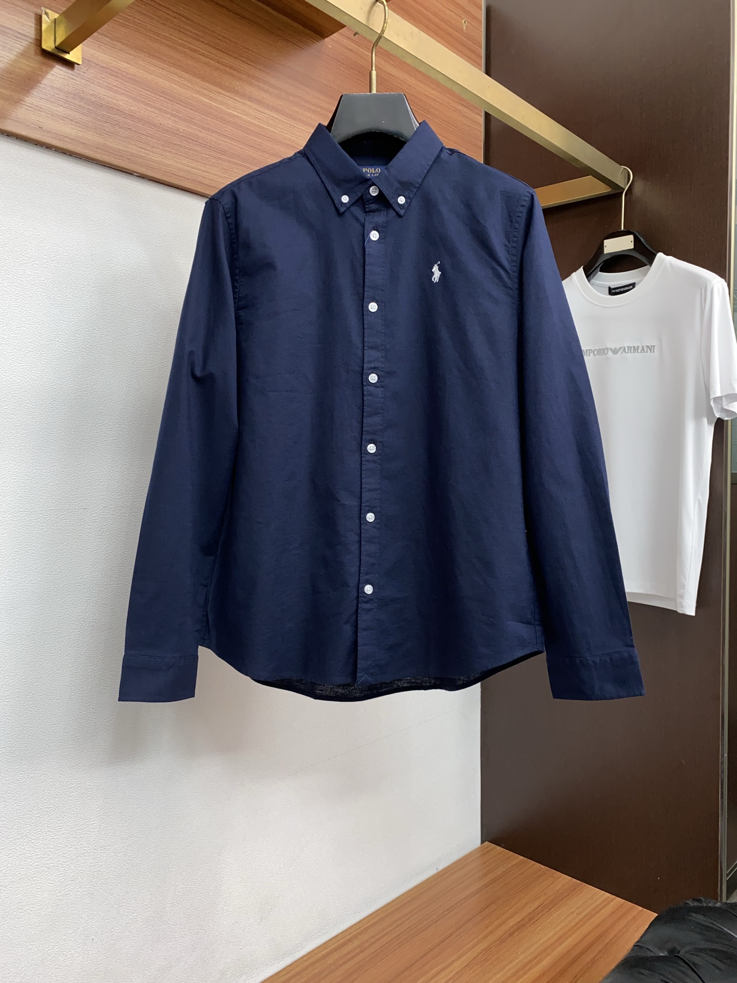 拉夫劳伦 25FW秋冬新款男士休闲定制麻料翻领衬衣，男士商务休闲百搭时尚长袖衬衫！贸易公司渠道稀出，同步