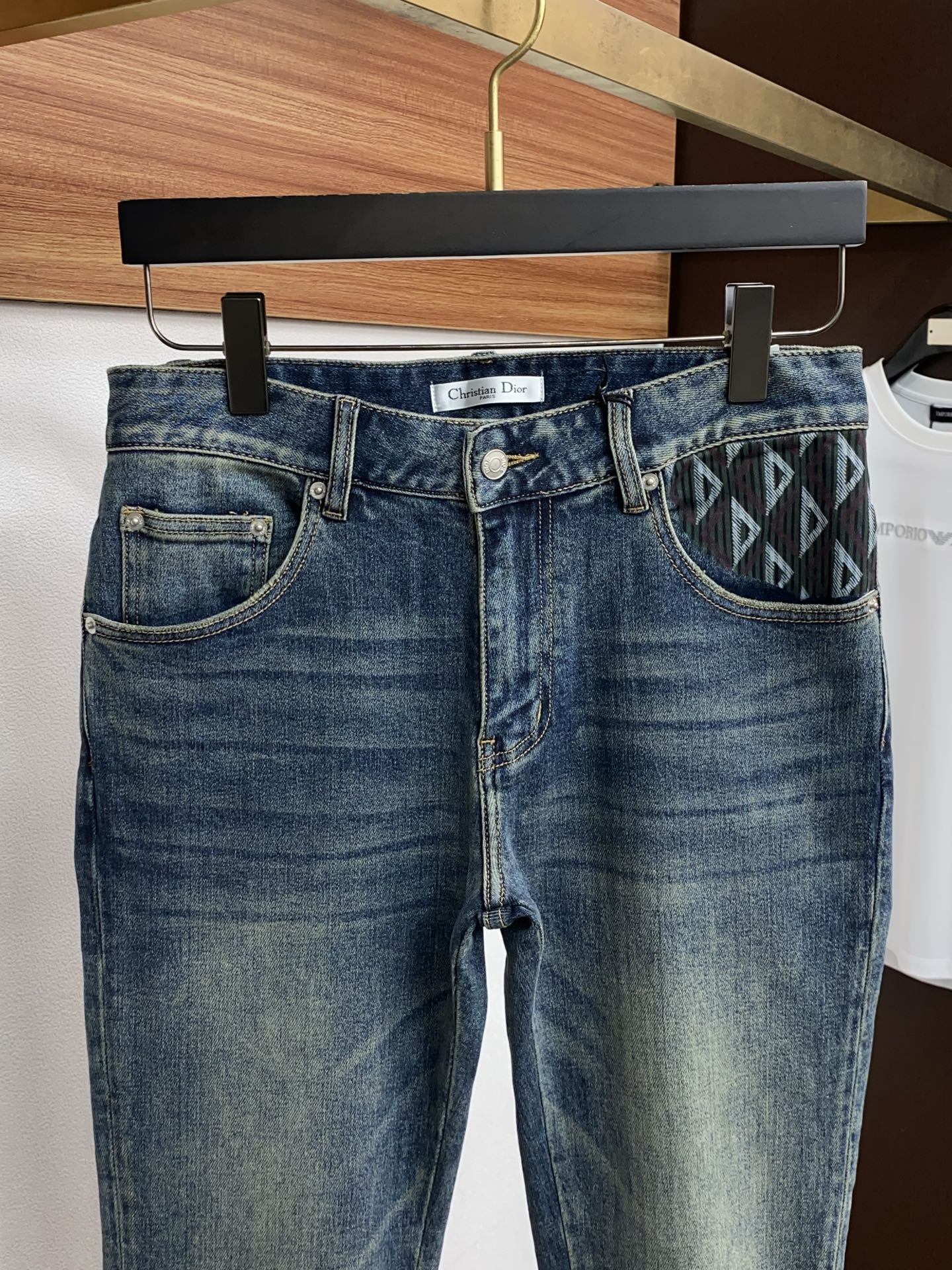 迪奥 26新款 市场独家订制进口丹宁牛仔面料 稀缺面料 超级舒服 工艺复杂四季款牛仔裤 针织牛从做旧 独