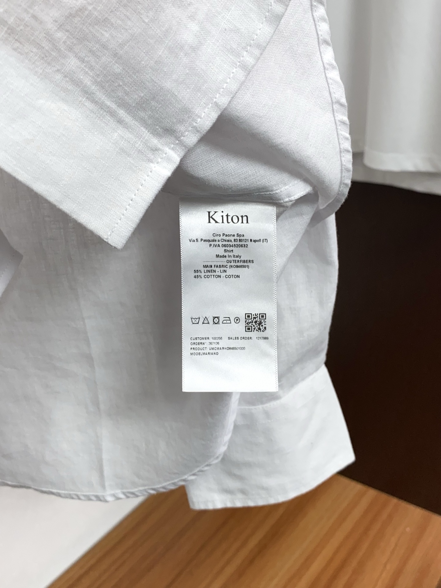 키톤 남성 린넨 프렌치카라 긴팔 셔츠 88559 이미지 6
