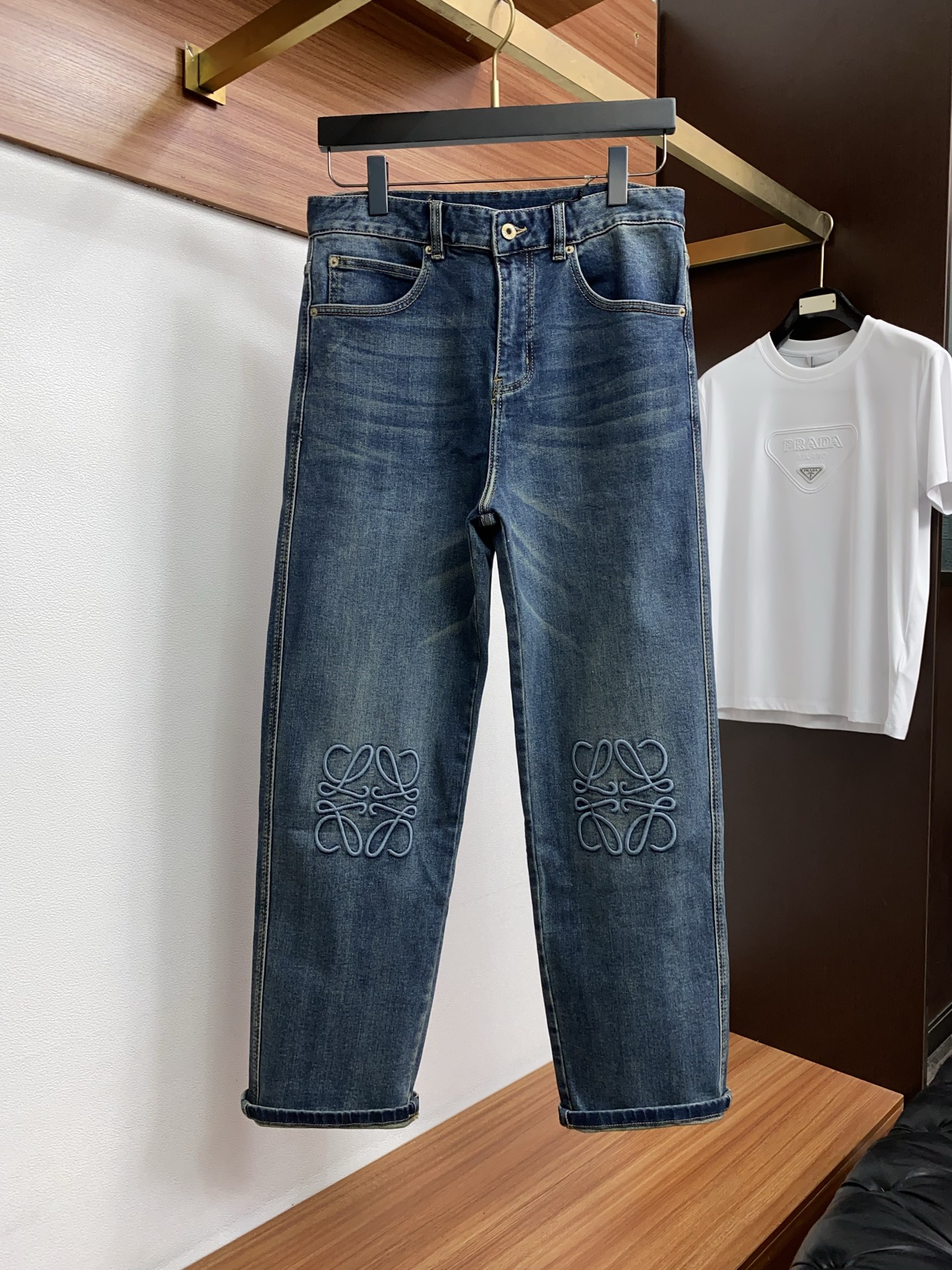 罗意威 26新款 市场独家订制进口丹宁牛仔面料 稀缺面料 超级舒服 工艺复杂四季款牛仔裤 针织牛从做旧 