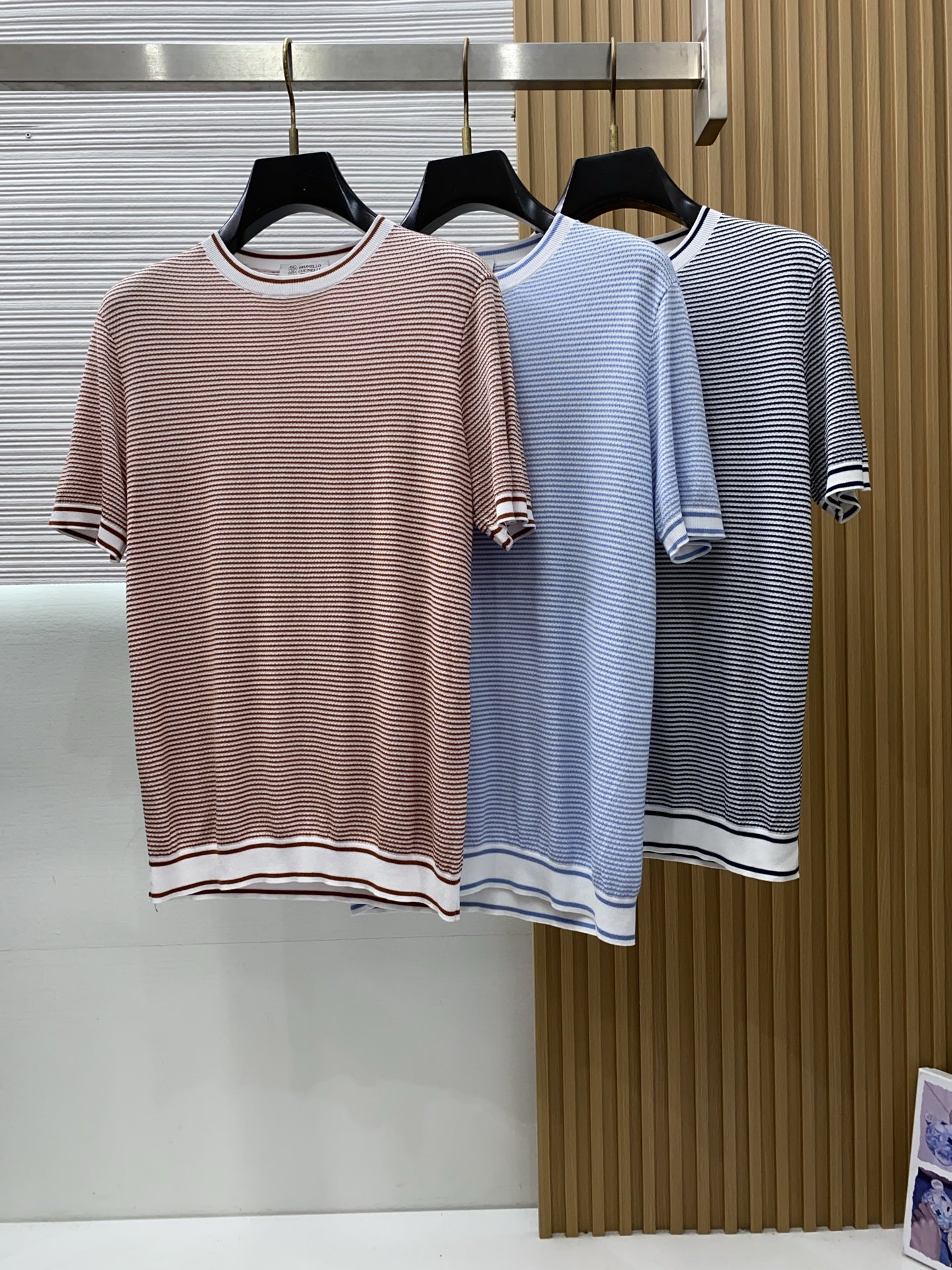 BC 2026春夏新款首发专柜最新款圆领短袖 高端订制 设计前卫时尚！条纹针织重工艺设计 定制天丝棉面料