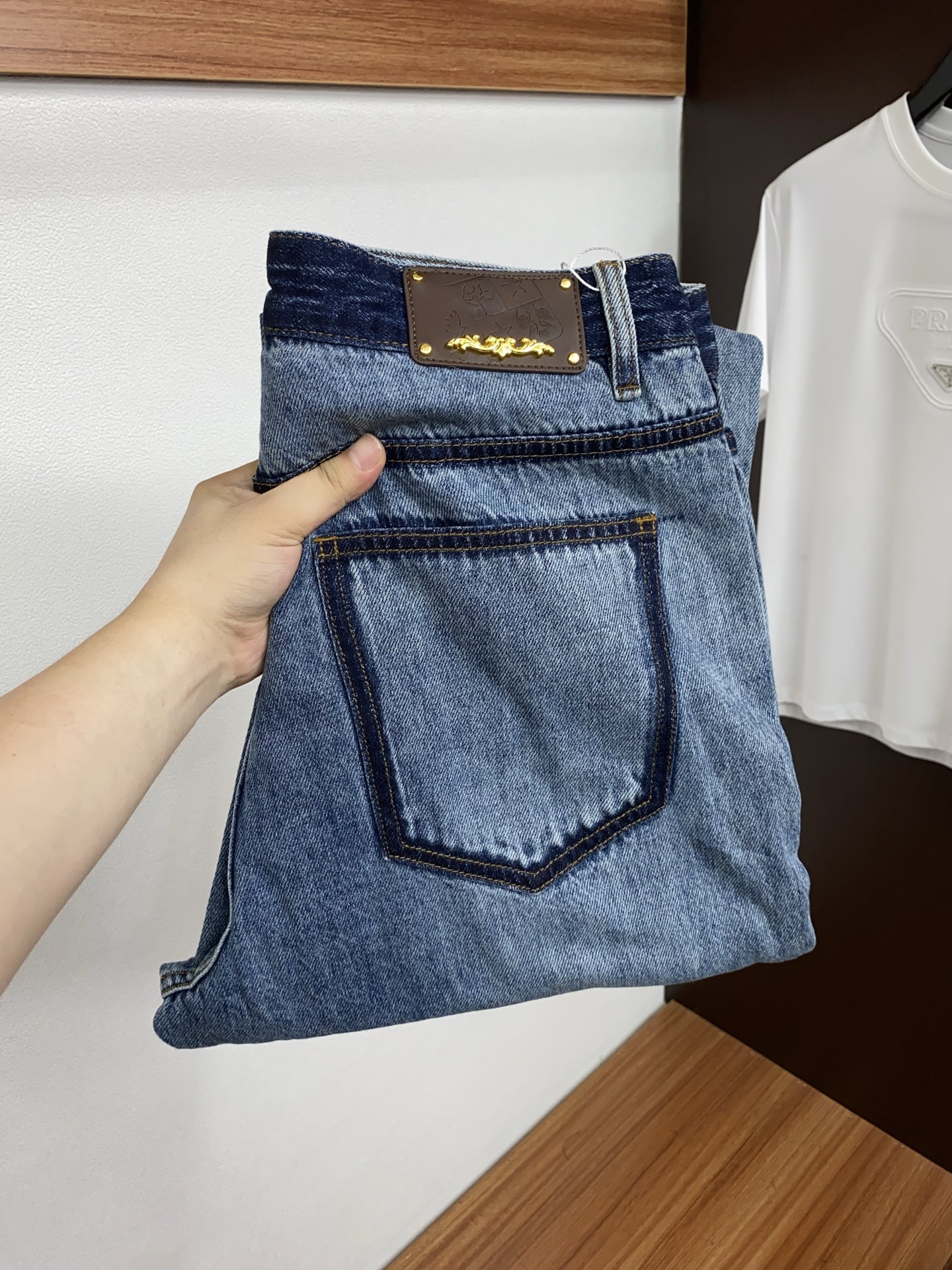 Loro Piana 诺悠翩雅 专柜新品同步上市老钱风牛仔裤 原单订制高品牛仔时尚休闲裤 撞色水洗装饰超