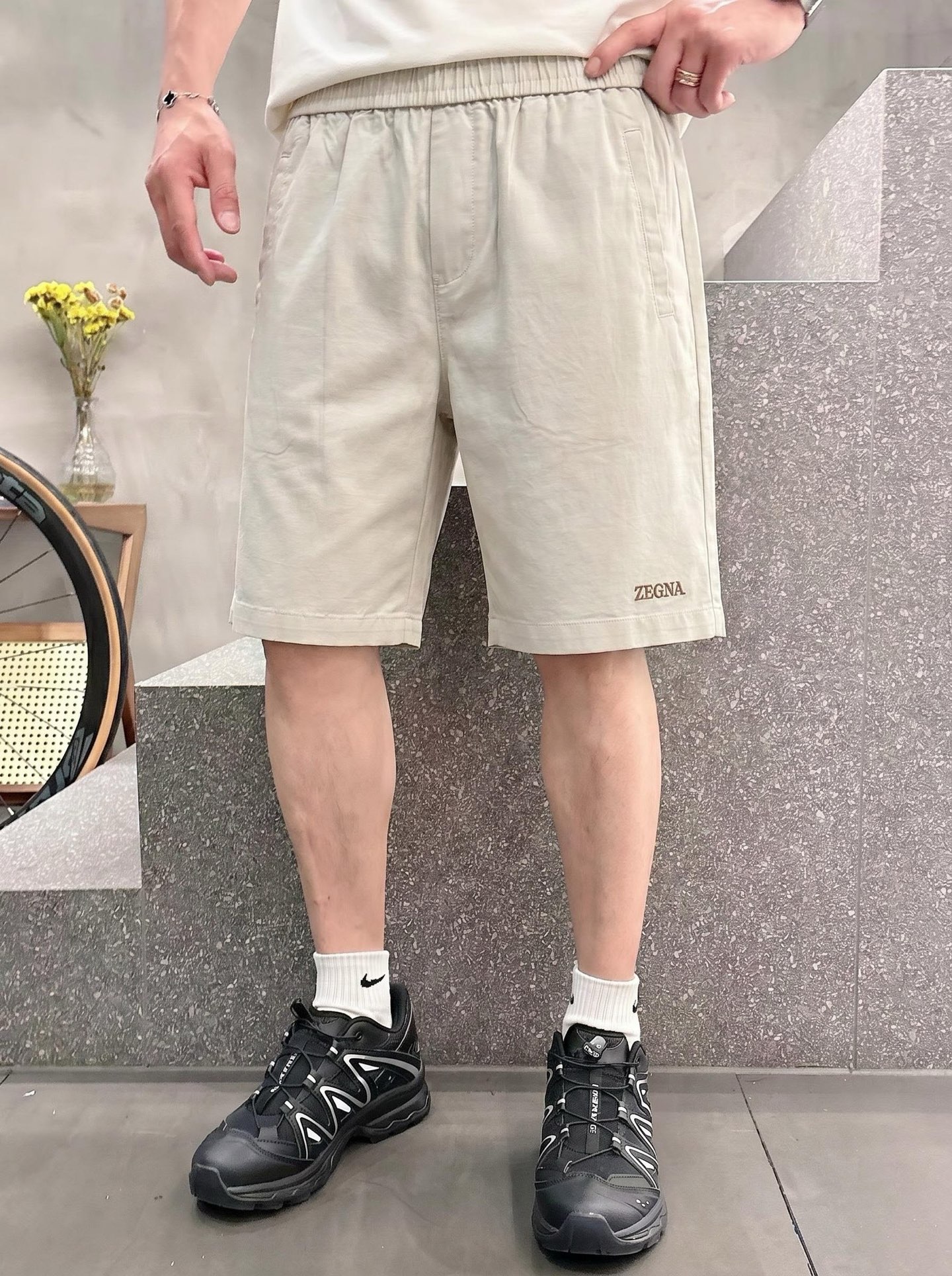 杰尼亚 2026春夏季新款，最新休闲短裤。原版裤型上身休闲百搭 定制麻棉面料 logo刺绣设计 随性慵懒
