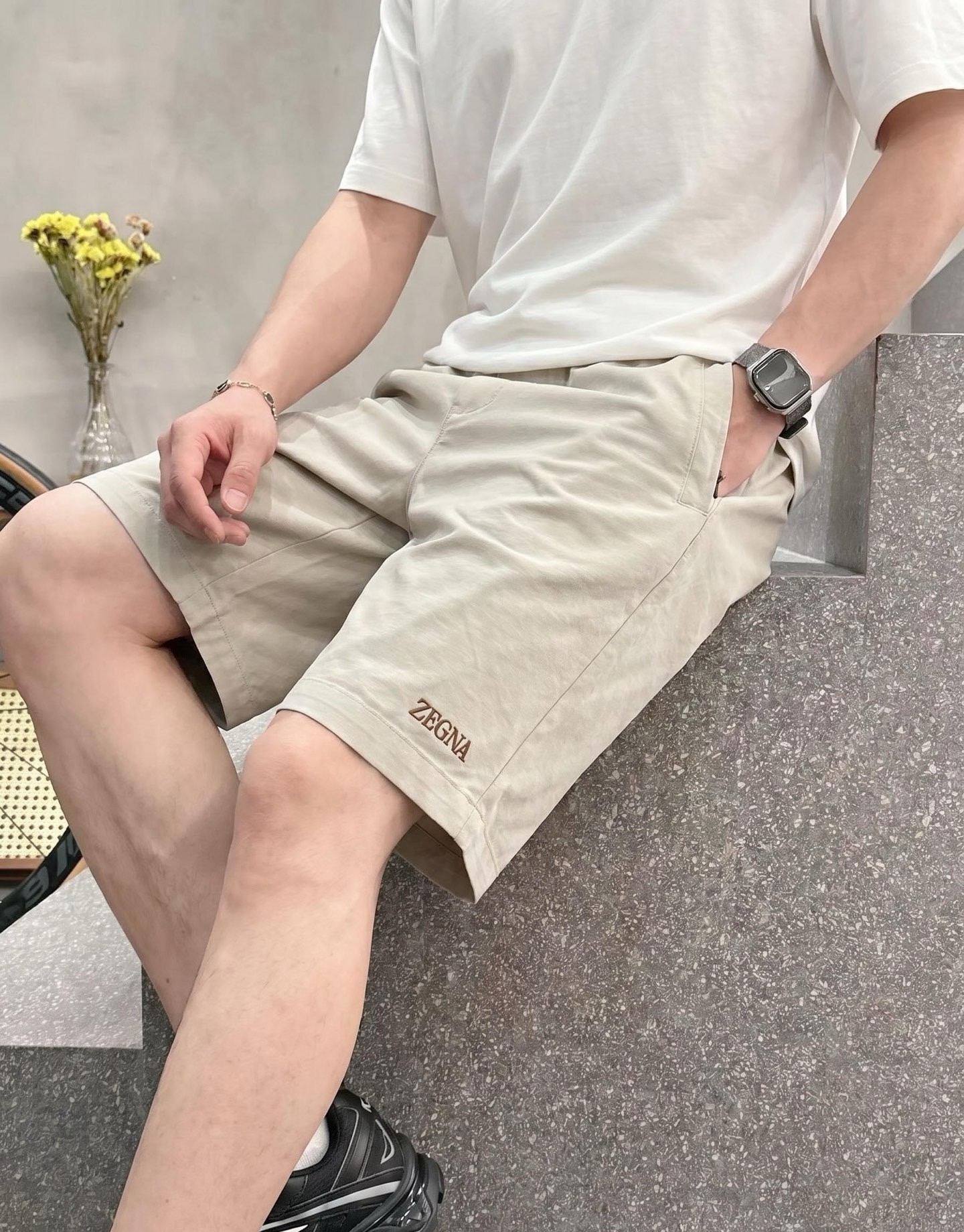 杰尼亚 2026春夏季新款，最新休闲短裤。原版裤型上身休闲百搭 定制麻棉面料 logo刺绣设计 随性慵懒
