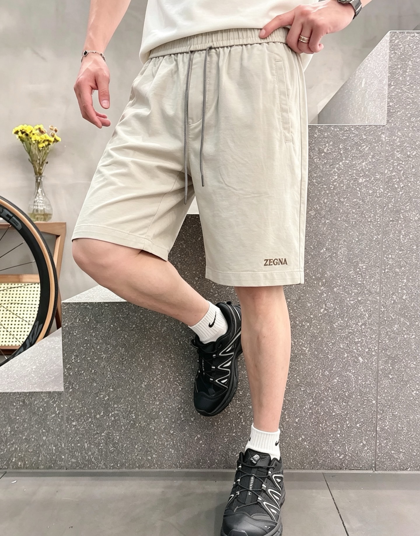 杰尼亚 2026春夏季新款，最新休闲短裤。原版裤型上身休闲百搭 定制麻棉面料 logo刺绣设计 随性慵懒