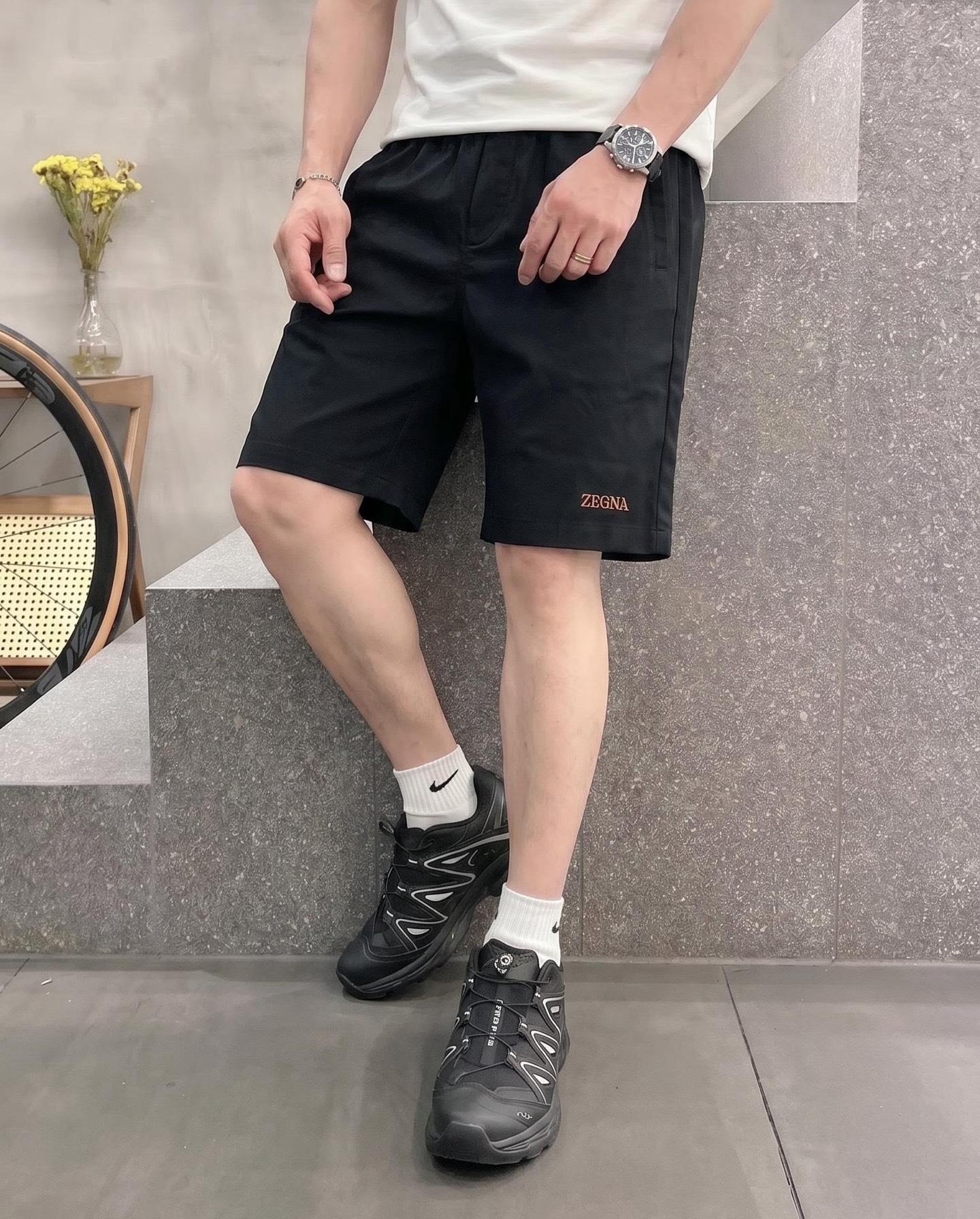 杰尼亚 2026春夏季新款，最新休闲短裤。原版裤型上身休闲百搭 定制麻棉面料 logo刺绣设计 随性慵懒