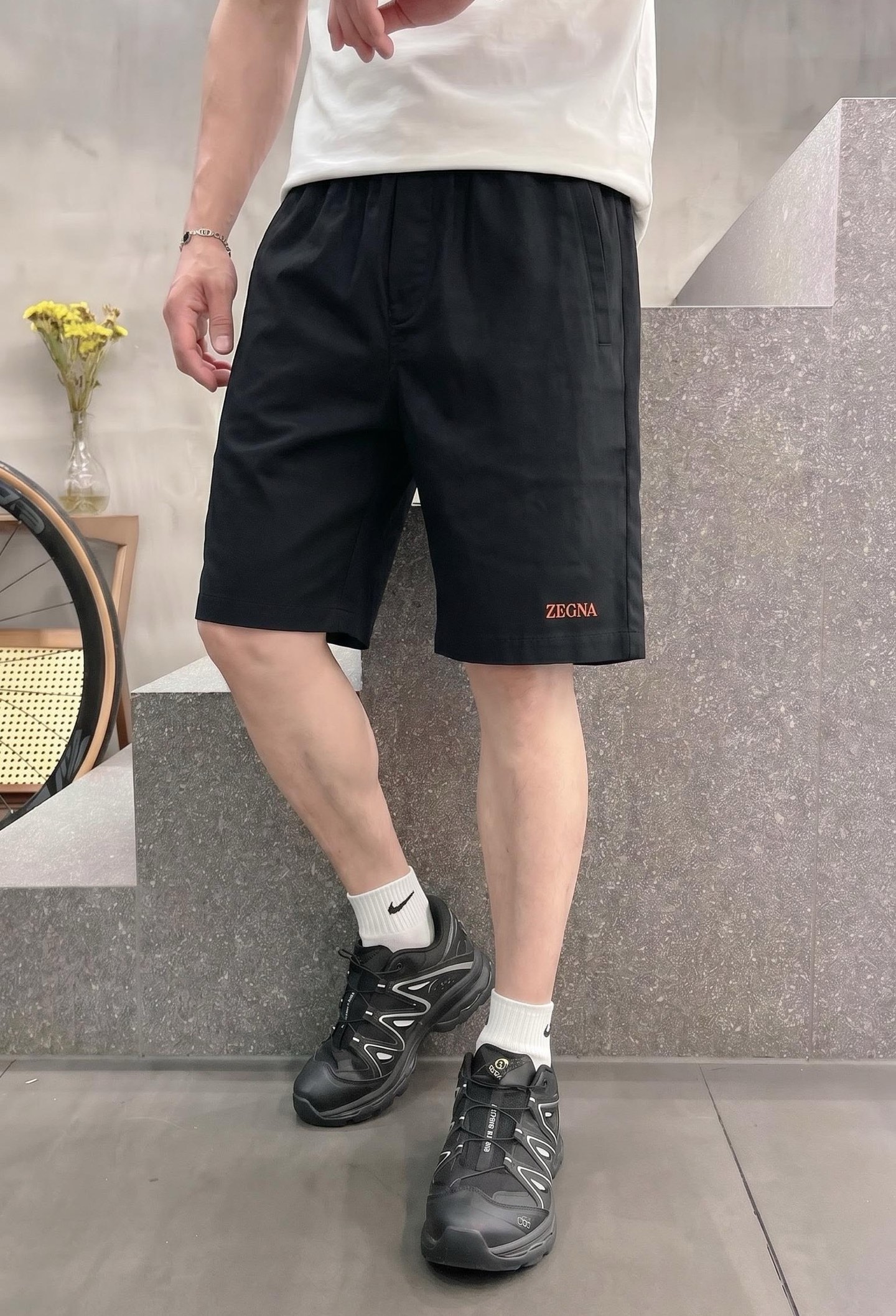 杰尼亚 2026春夏季新款，最新休闲短裤。原版裤型上身休闲百搭 定制麻棉面料 logo刺绣设计 随性慵懒