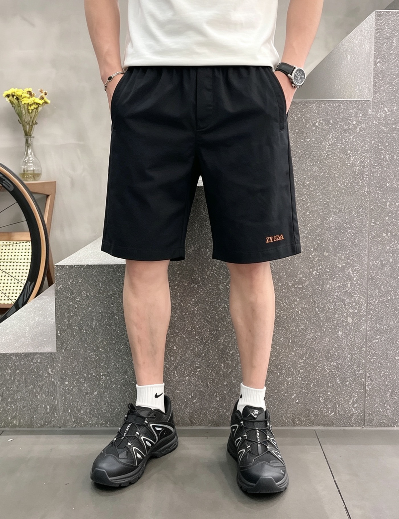 杰尼亚 2026春夏季新款，最新休闲短裤。原版裤型上身休闲百搭 定制麻棉面料 logo刺绣设计 随性慵懒