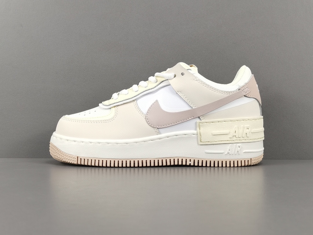 AF1马卡龙鞋码36-44总裁福利版出品-AirForce1Shadow解构女款马卡龙卡其DR7883-