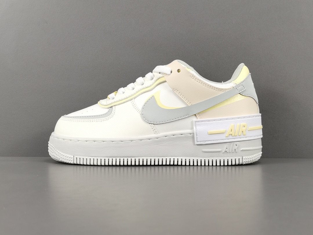 AF1马卡龙鞋码36-44总裁福利版出品-AirForce1Shadow解构女款马卡龙卡其DR7883-