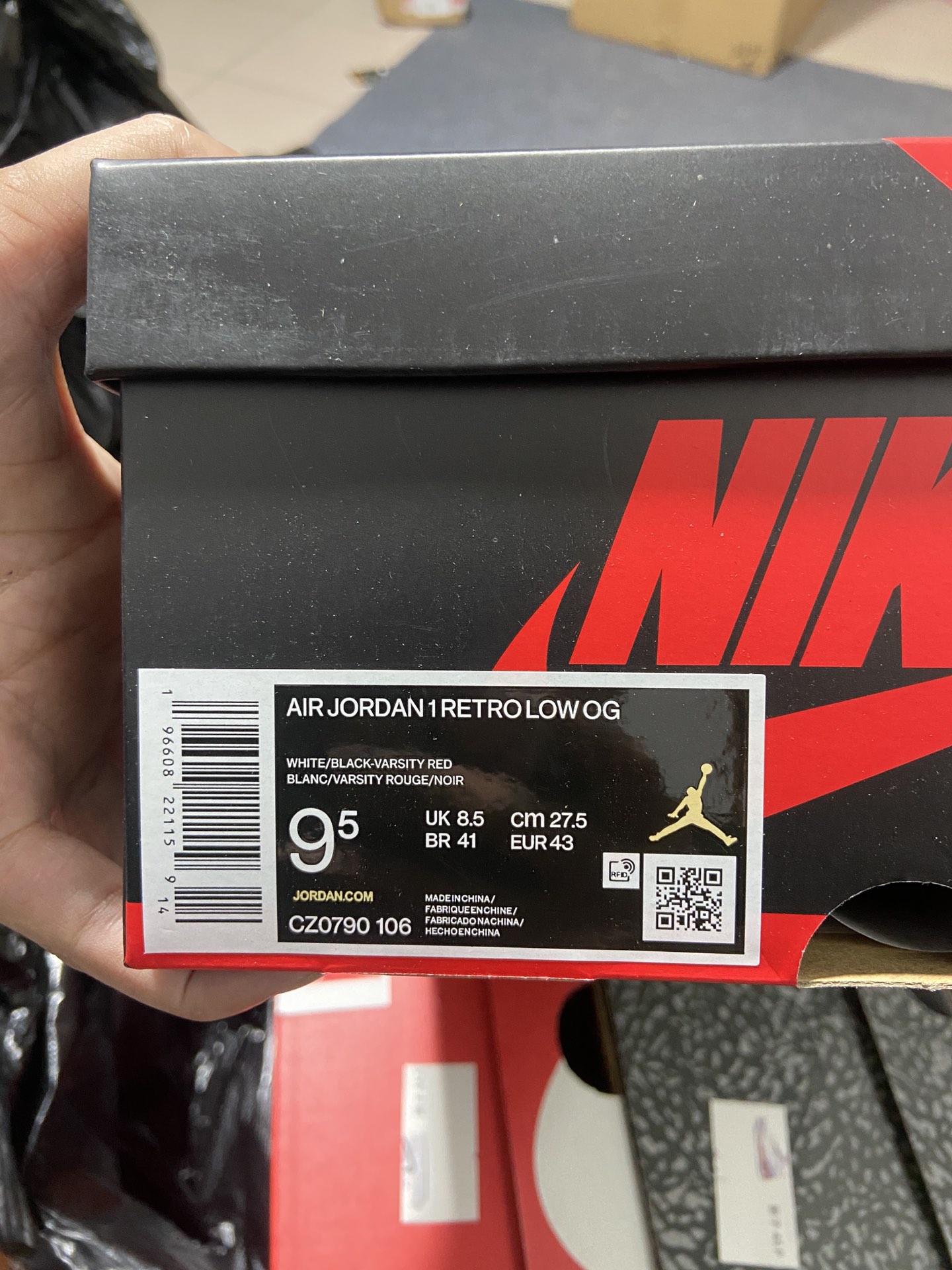 AJ1Low黑脚趾尺码40.5-47.5总裁R版出品-AirJordan1LowOG“BlackToe”