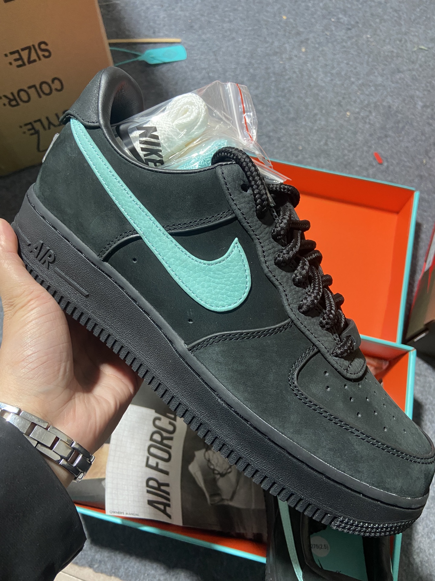 AF1黑蒂芙尼绿尺码36-47.5总裁R版出品-蒂芙尼xNKAirForce1Low“1837”蒂芙尼联