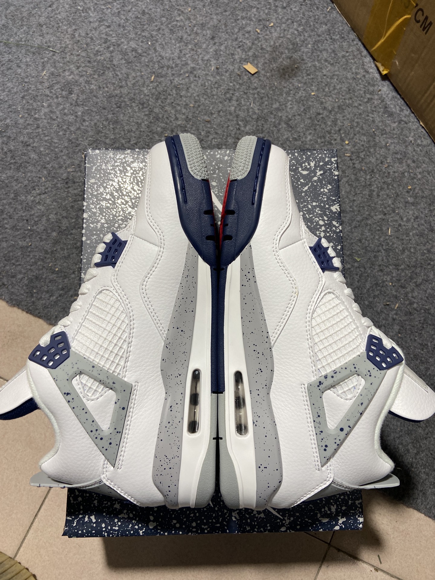 AJ4午夜蓝尺码:40-47纯原出品-AirJordan4AJ4白蓝午夜蓝泼墨复古篮球鞋DH6927-1