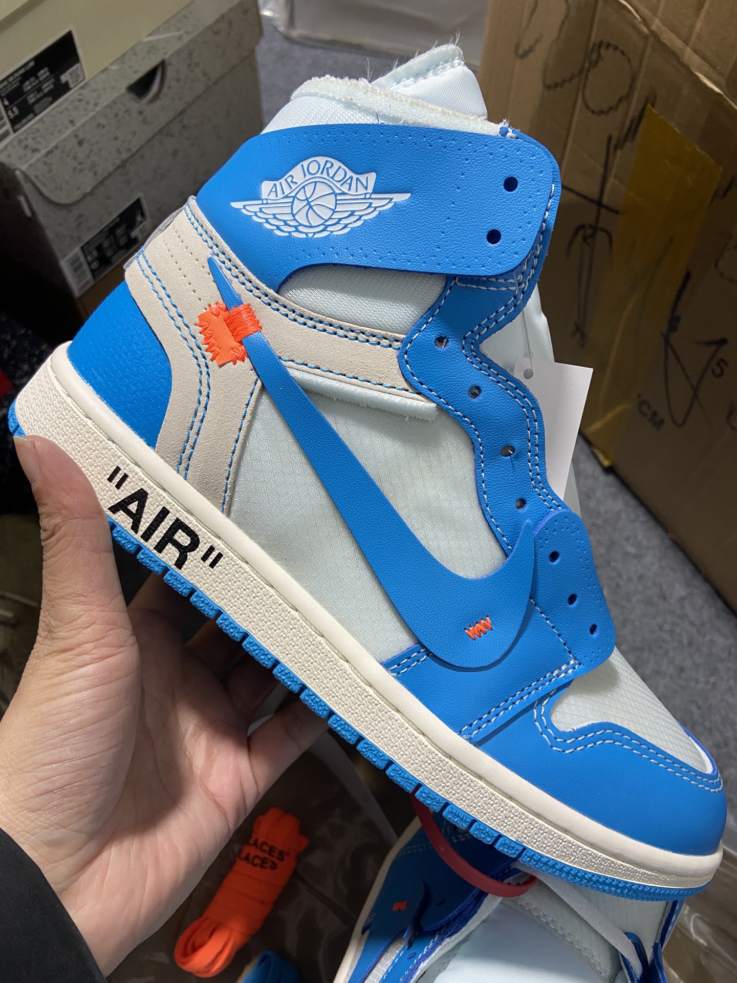 AJ1OW北卡蓝尺码36-47.5总裁R出品-AirJordan1offwhiteAJ1OW北卡蓝UNC