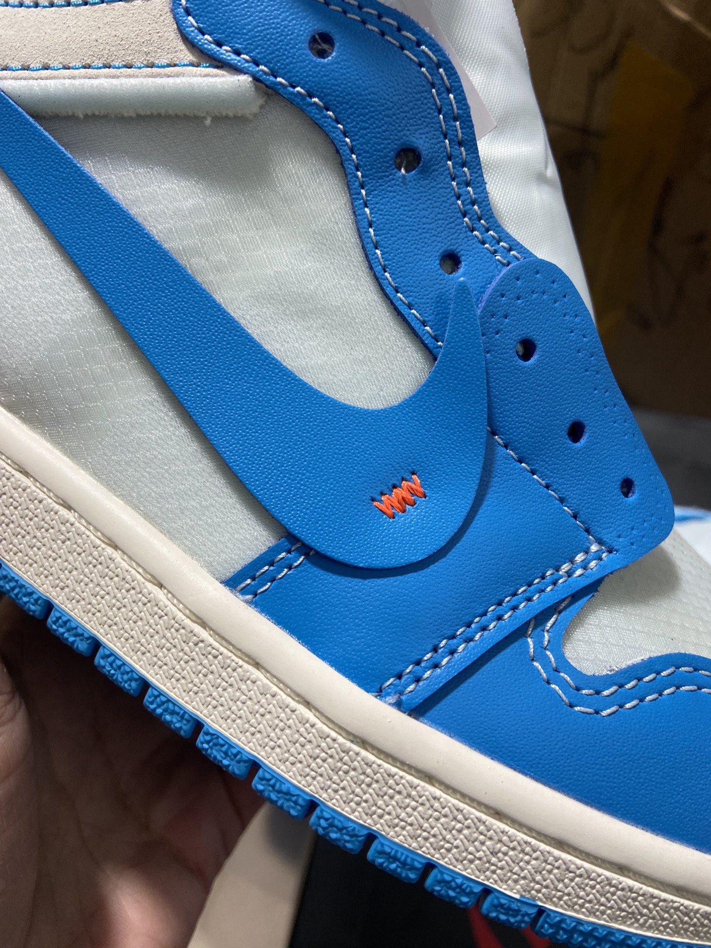 AJ1OW北卡蓝尺码36-47.5总裁R出品-AirJordan1offwhiteAJ1OW北卡蓝UNC