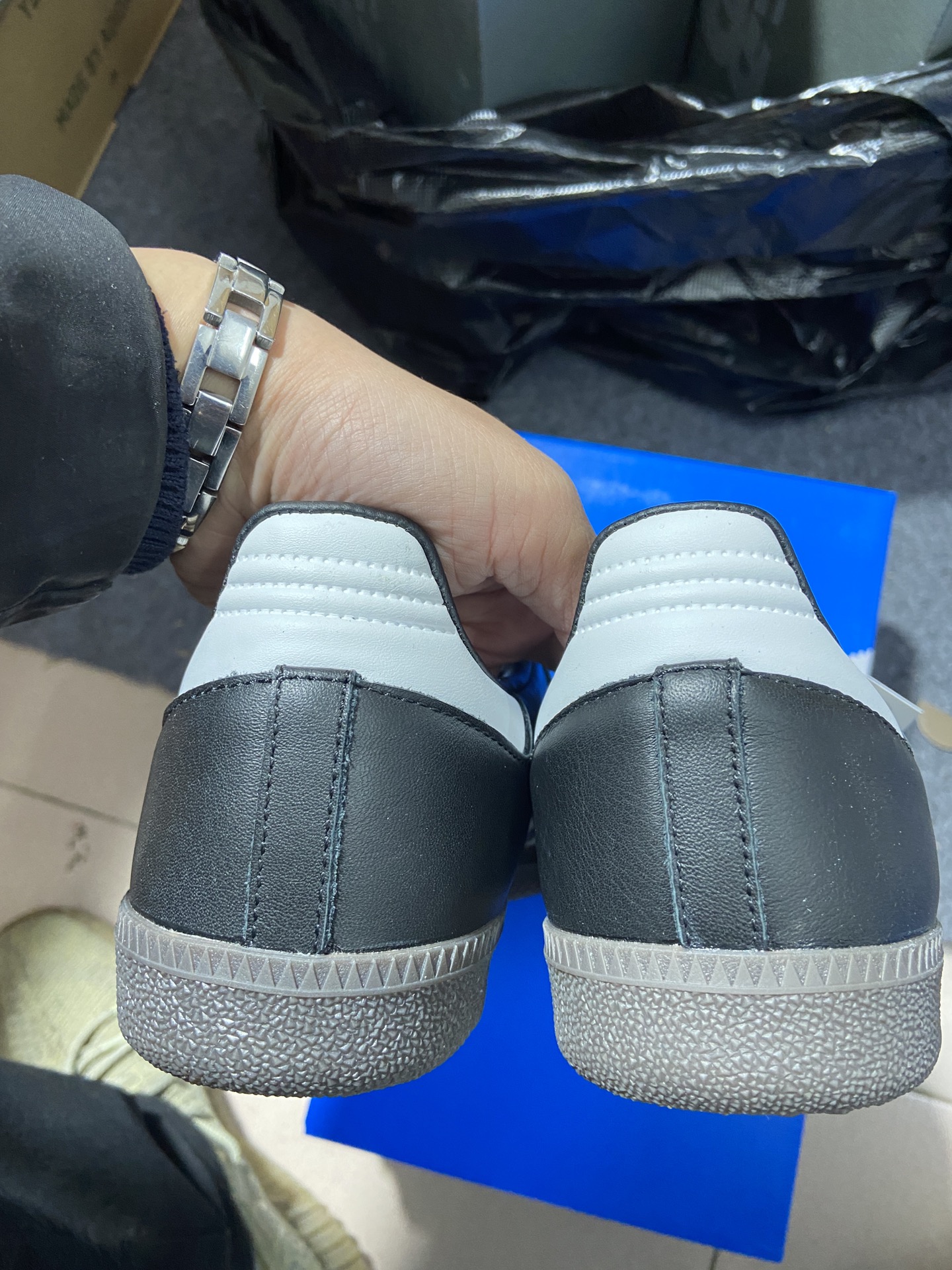 Originals尺码35.5-45总裁R版出品-OriginalsSambaVegan低帮板鞋黑白B7