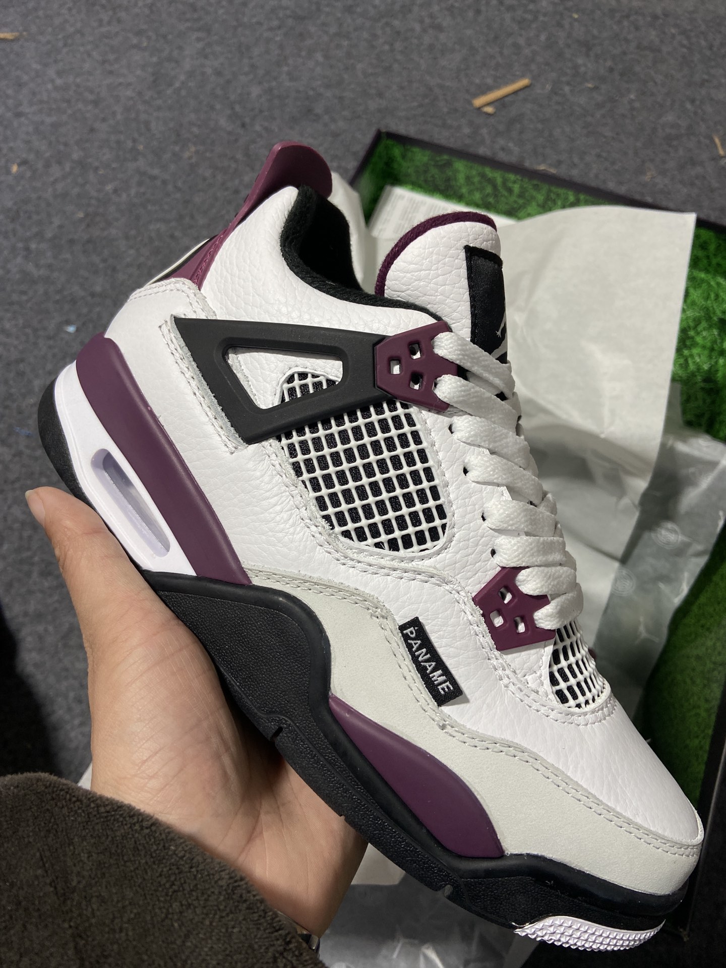 AJ4大巴黎尺码:36-47福利特价出品-AirJordan4PSGAJ4大巴黎酒红圣日耳曼联名篮球鞋C