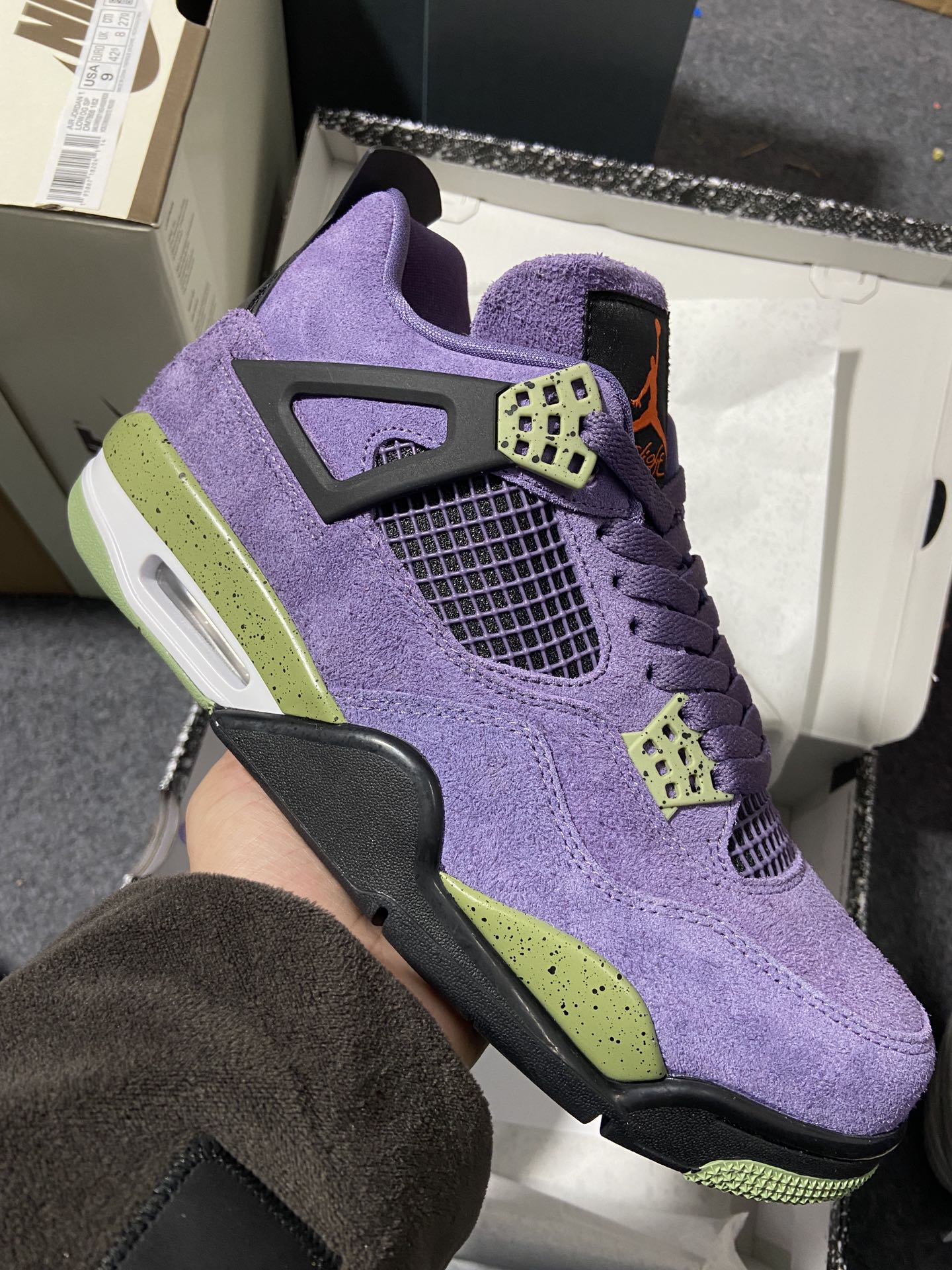 外贸纯原AirJordan4Retro紫色麂皮初号机纯原最高工艺复刻原装无色差修正#原楦原纸板开发全市场