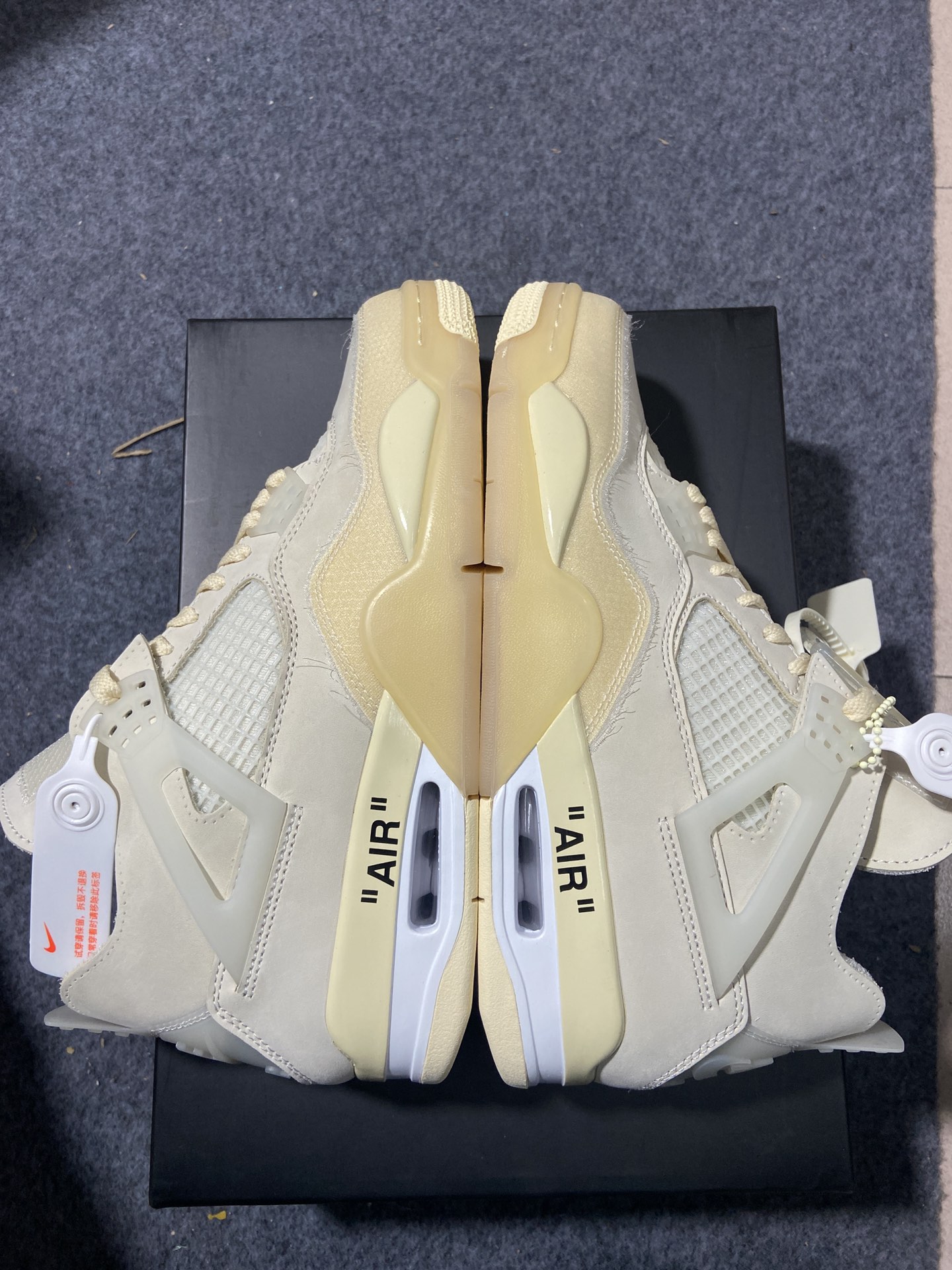 AJ4白帆尺码:36-47.5总裁PK版出品-AirJordan4OffWhiteAJ4乔4OW联名透明