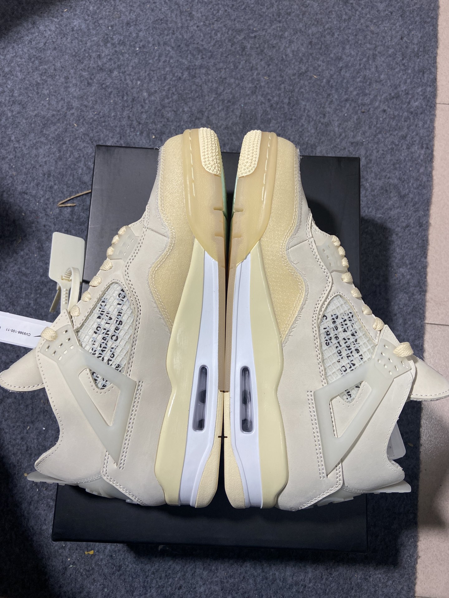 AJ4白帆尺码:36-47.5总裁PK版出品-AirJordan4OffWhiteAJ4乔4OW联名透明