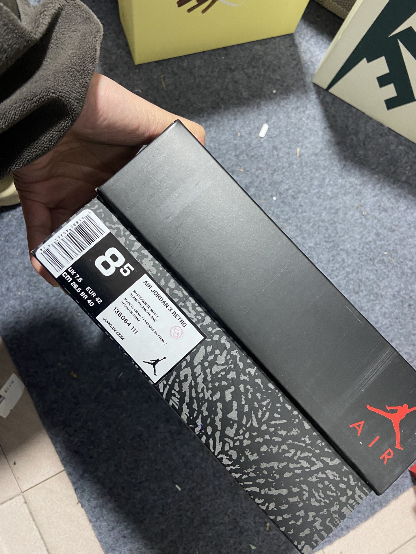 aj3白猫尺码40.5-47.5纯原版️AirJordan3RetroAJ3纯白爆裂纹白猫136064-