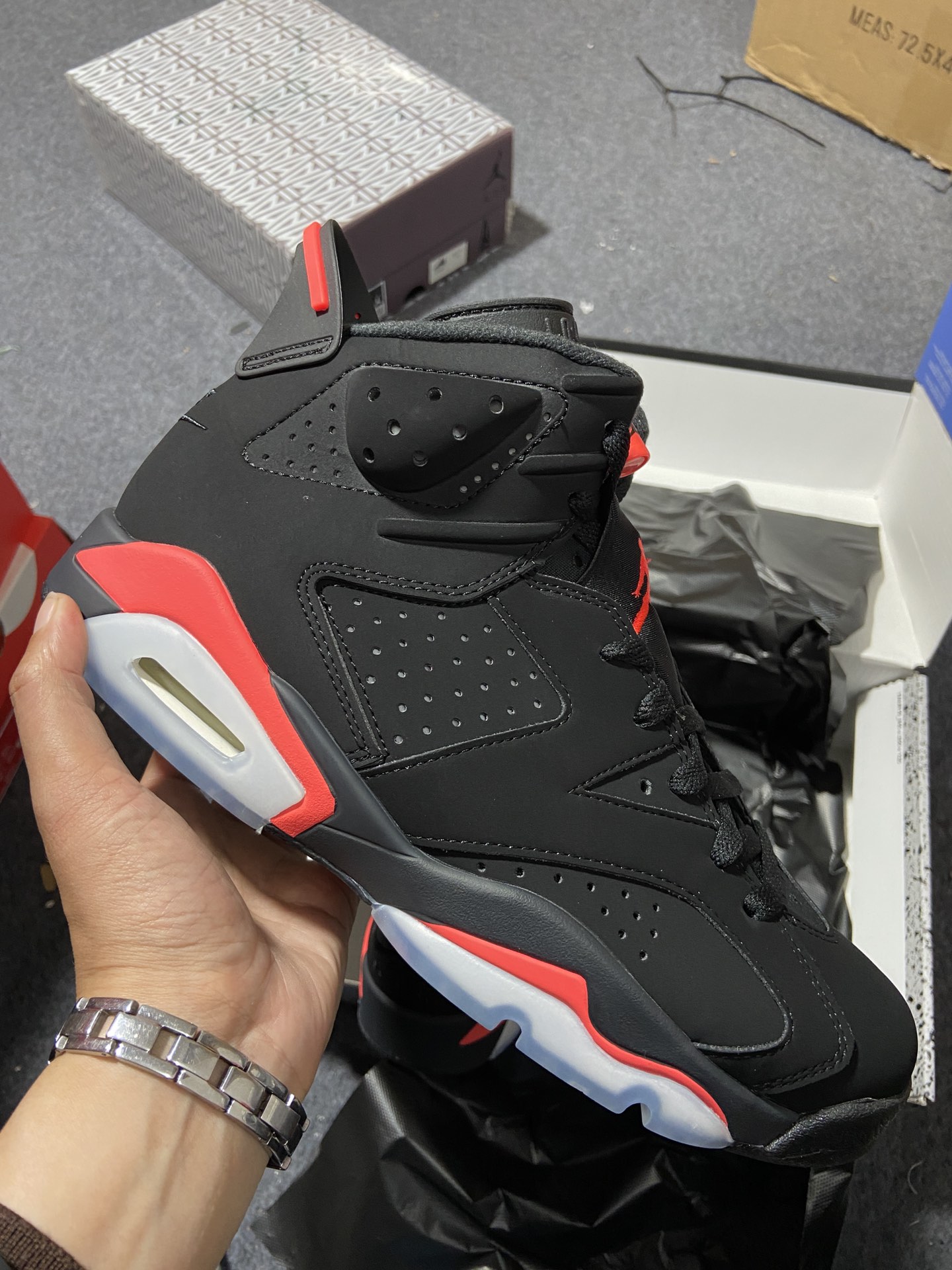 AJ6黑红尺码40-47.5总裁版Y3清远出品-AirJordan6InfraredAJ6黑红乔6黑红外