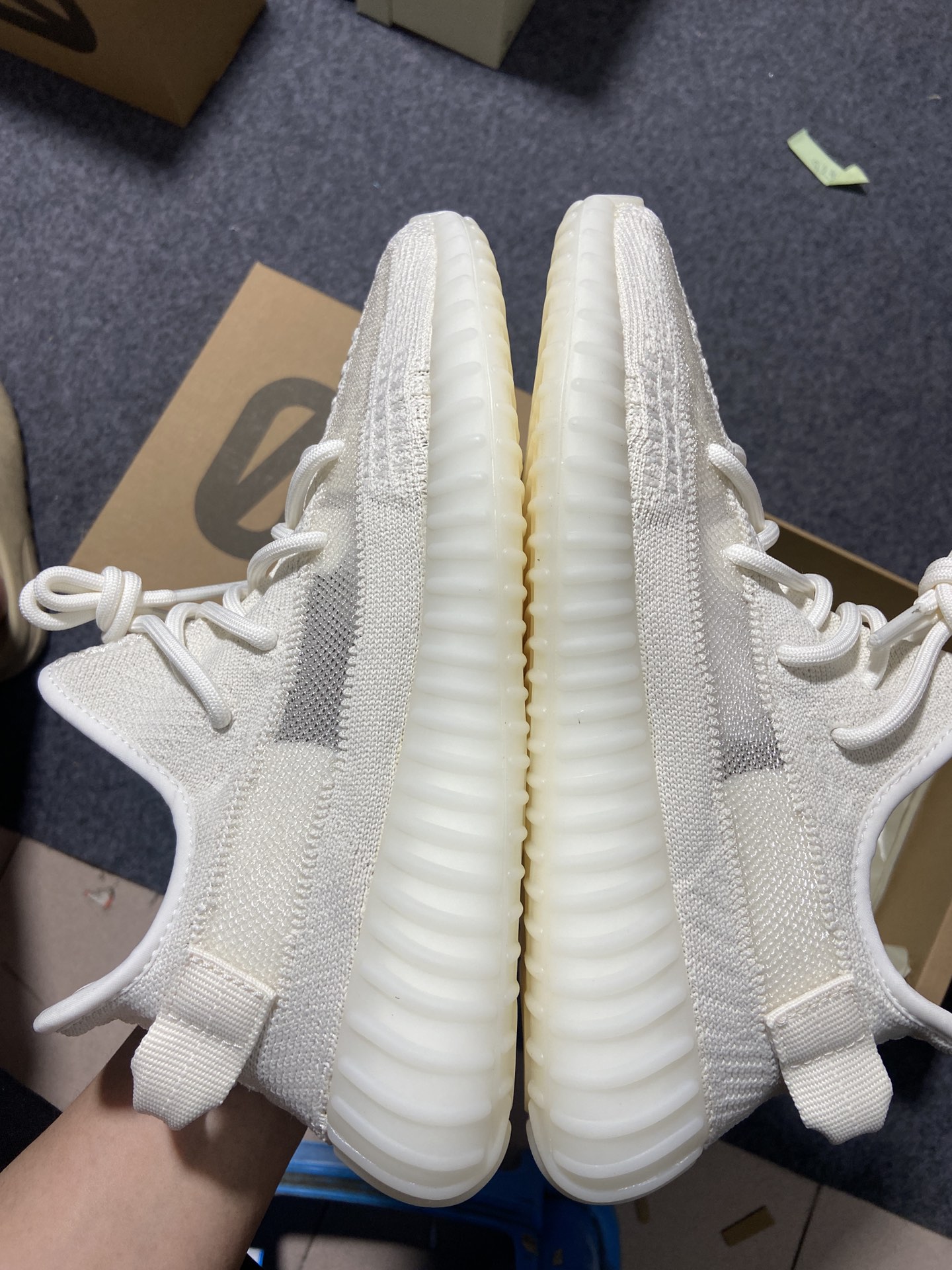 Yeezy350纯白侧透鞋码36-48纯原-巴斯夫-YeezyBoost350V2“PureOat”纯白