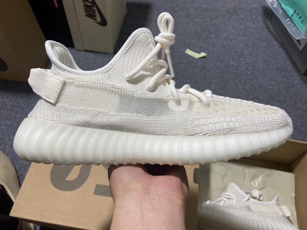 Yeezy350纯白侧透鞋码36-48纯原-巴斯夫-YeezyBoost350V2“PureOat”纯白