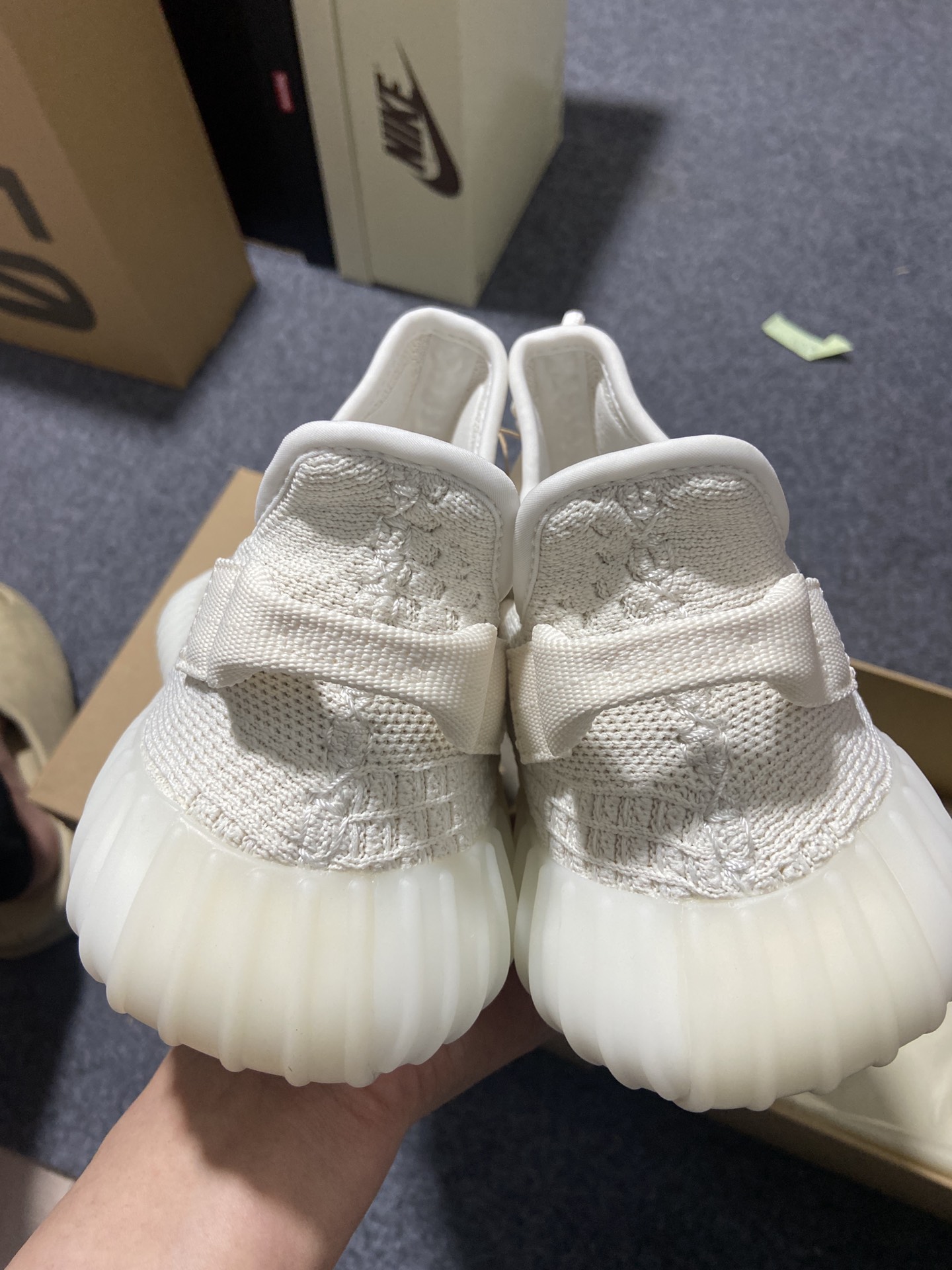 Yeezy350纯白侧透鞋码36-48纯原-巴斯夫-YeezyBoost350V2“PureOat”纯白