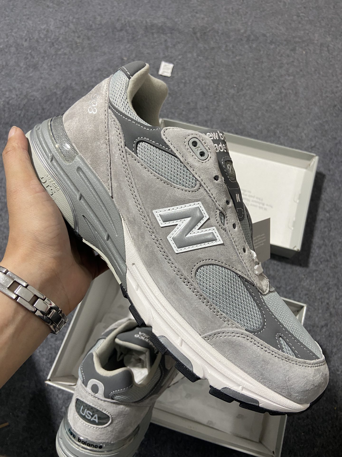 44.5码NB993灰色尺码36-46.5总裁R版出品-NewBalance993系列灰色MR993GL