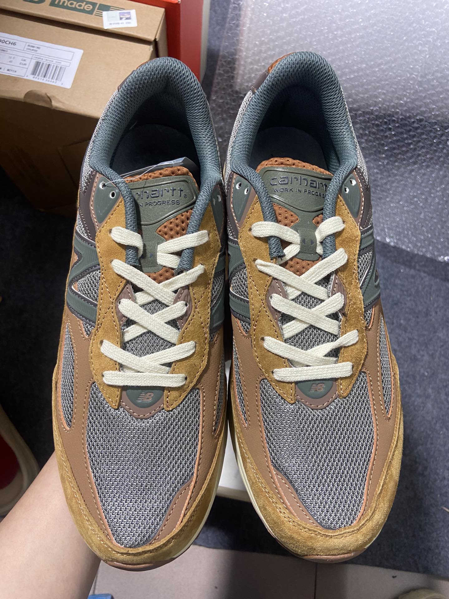 CarharttWIPxNewBalanceM990CH6新百伦NB990V6第六代总统复古慢跑鞋联名卡