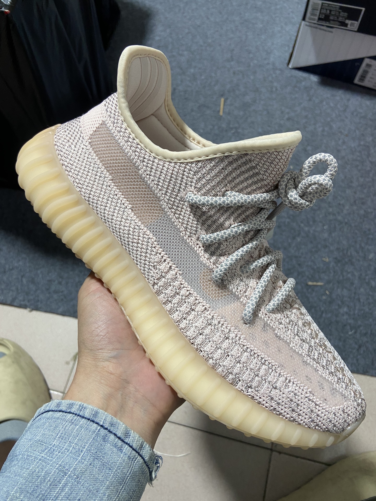 Yeezy350银粉满天星鞋码36-48偏小0.5总裁R版出品-YeezyBoost350V2SYNTR