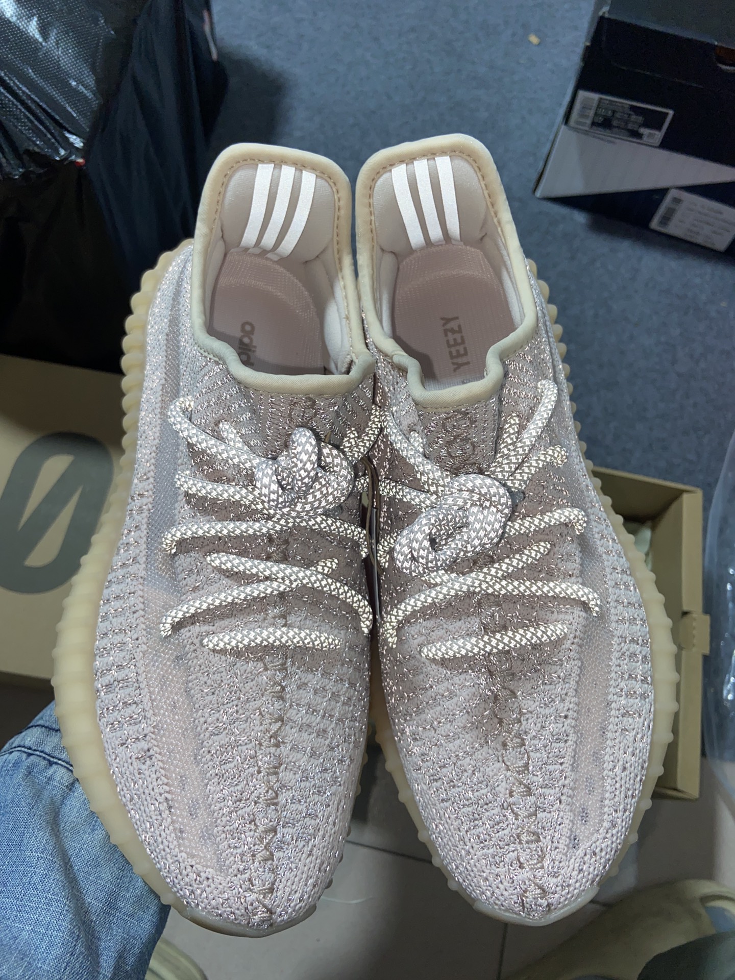 Yeezy350银粉满天星鞋码36-48偏小0.5总裁R版出品-YeezyBoost350V2SYNTR