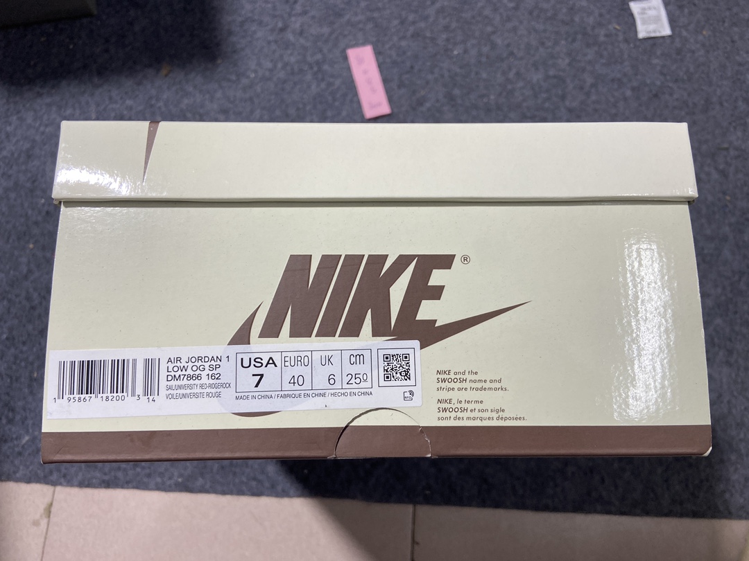 AJ1Low白棕倒钩鞋码36-47.5纯原版出品-TravisScottxAirJordan1Rever